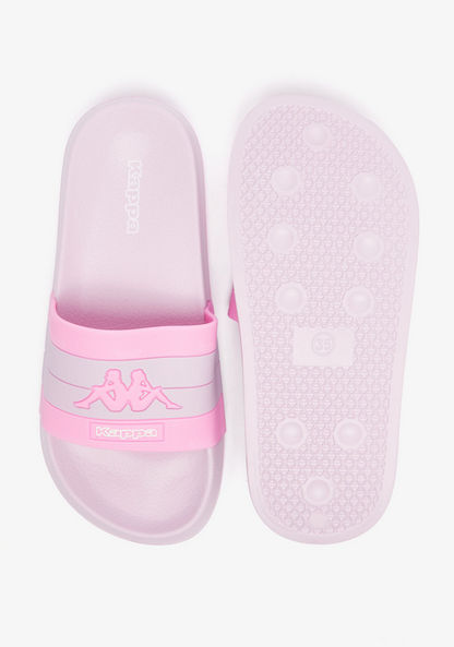 Kappa Girls' Logo Print Slide Slippers-Girl%27s Flip Flops & Beach Slippers-image-4