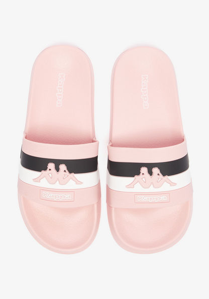 Kappa Girls' Logo Print Slide Slippers-Girl%27s Flip Flops & Beach Slippers-image-0
