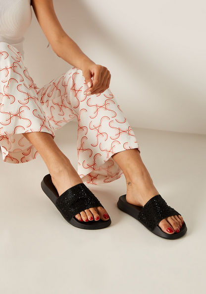 Embellished Slip-On Slides-Women%27s Flip Flops & Beach Slippers-image-0
