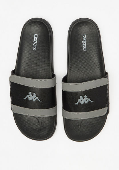 Kappa Men's Logo Embossed Slip-On Slides-Men%27s Flip Flops & Beach Slippers-image-0