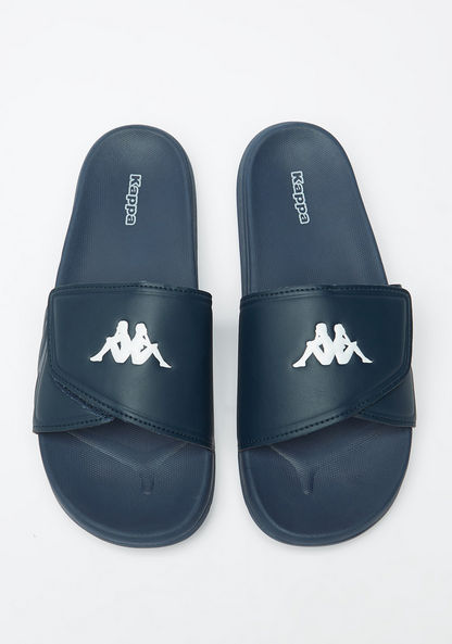 Kappa Men's Embossed Slip-On Slides-Men%27s Flip Flops & Beach Slippers-image-0