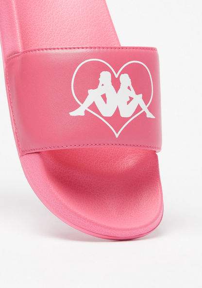Kappa Women Logo Print Slip-On Slide Sandals-Women%27s Flat Sandals-image-3