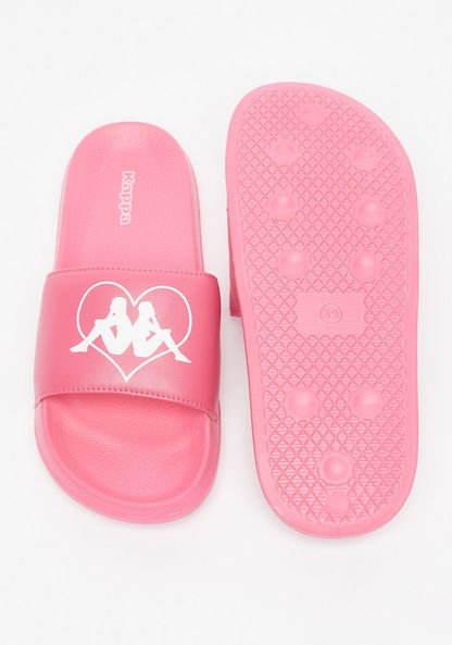 Kappa Women Logo Print Slip-On Slide Sandals-Women%27s Flat Sandals-image-4