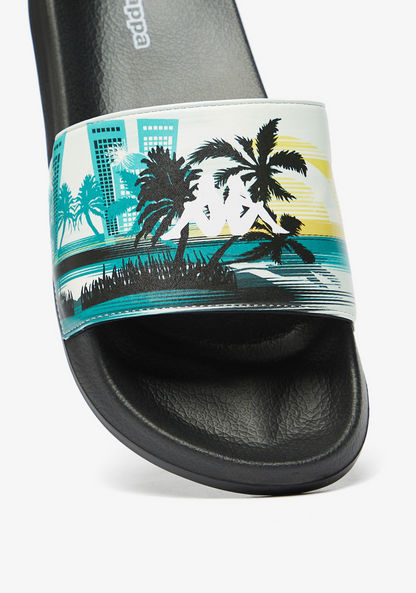 Kappa Men's Printed Slip-On Slides-Men%27s Flip Flops & Beach Slippers-image-3