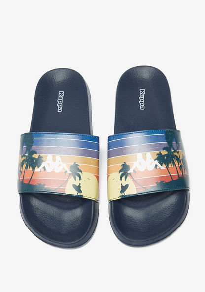 Kappa Men's Printed Slip-On Slides-Men%27s Flip Flops & Beach Slippers-image-0