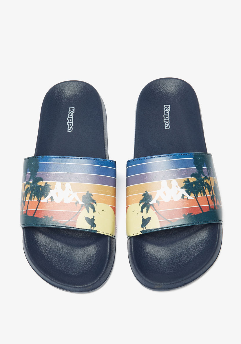 Kappa Men's Printed Slip-On Slides-Men%27s Flip Flops & Beach Slippers-image-0