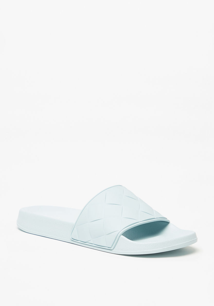 Aqua Textured Slip-On Slide Slippers-Women%27s Flip Flops & Beach Slippers-image-1
