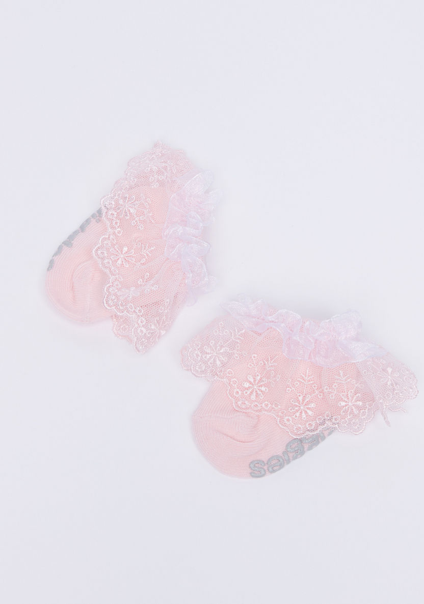 Giggles Lace Embroidered Socks with Frill Detail-Socks-image-1