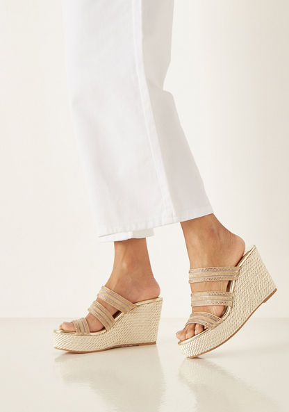 Celeste Women's Embellished Slip-On Sandals with Wedge Heels-Women%27s Heel Sandals-image-0