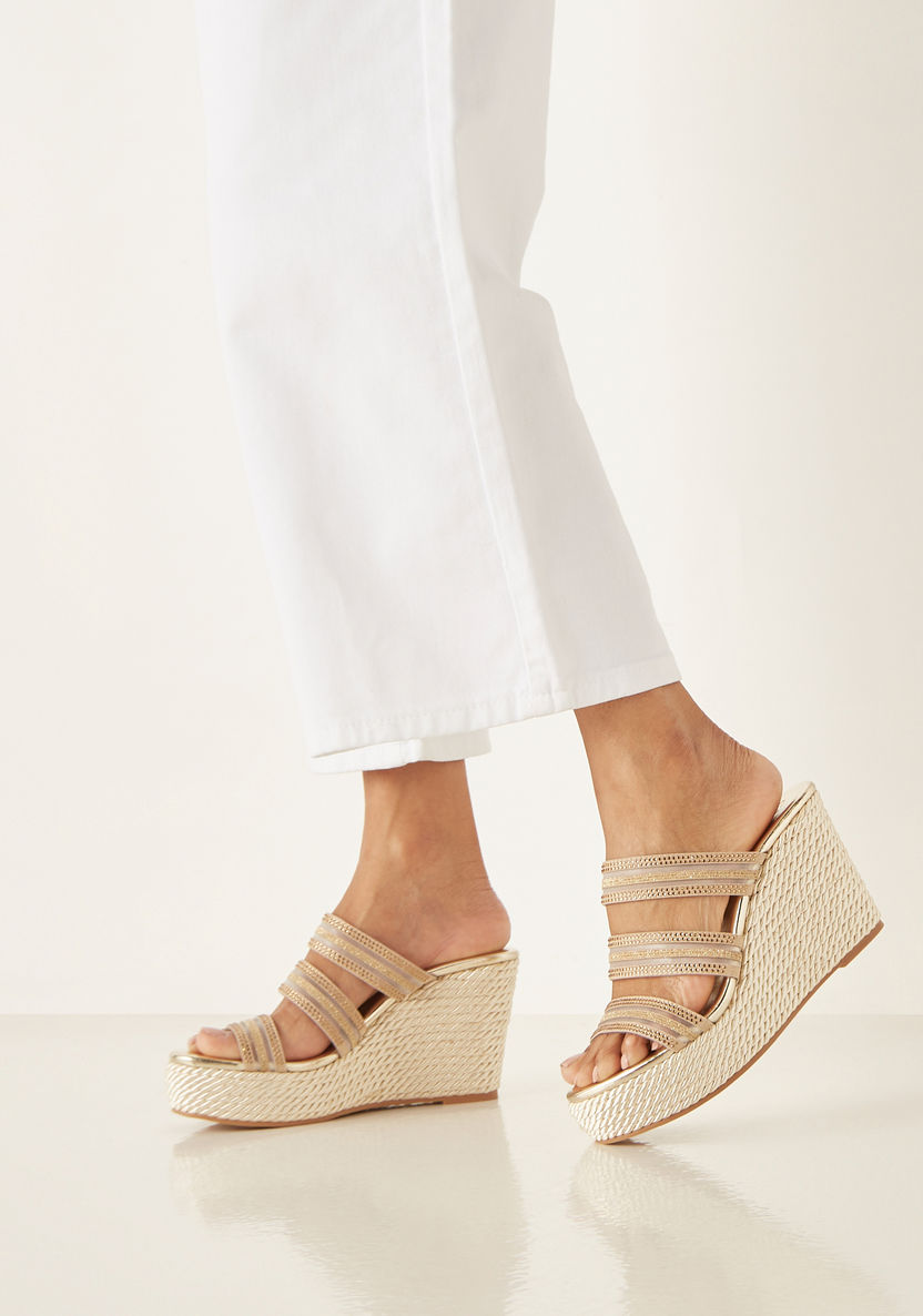 Celeste Women's Embellished Slip-On Sandals with Wedge Heels-Women%27s Heel Sandals-image-0