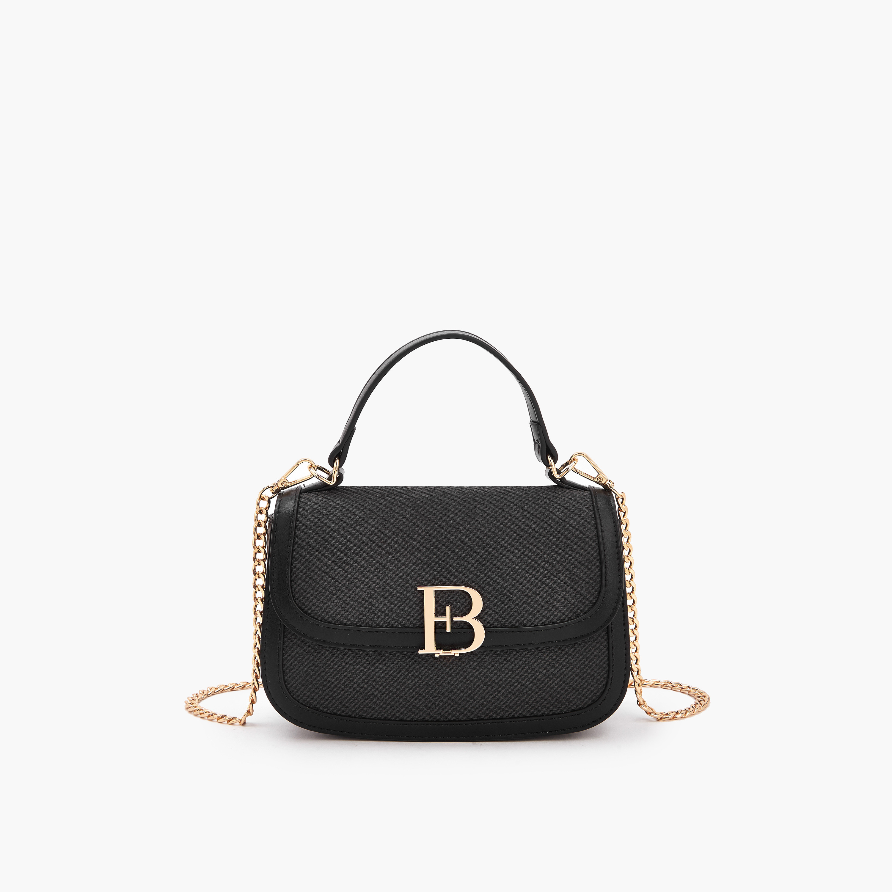شنطة كروس بودي بتفاصيل شعار مع حزام سلسلة من فلورا بيلا-women-bagsandwallets-handbags-image-1