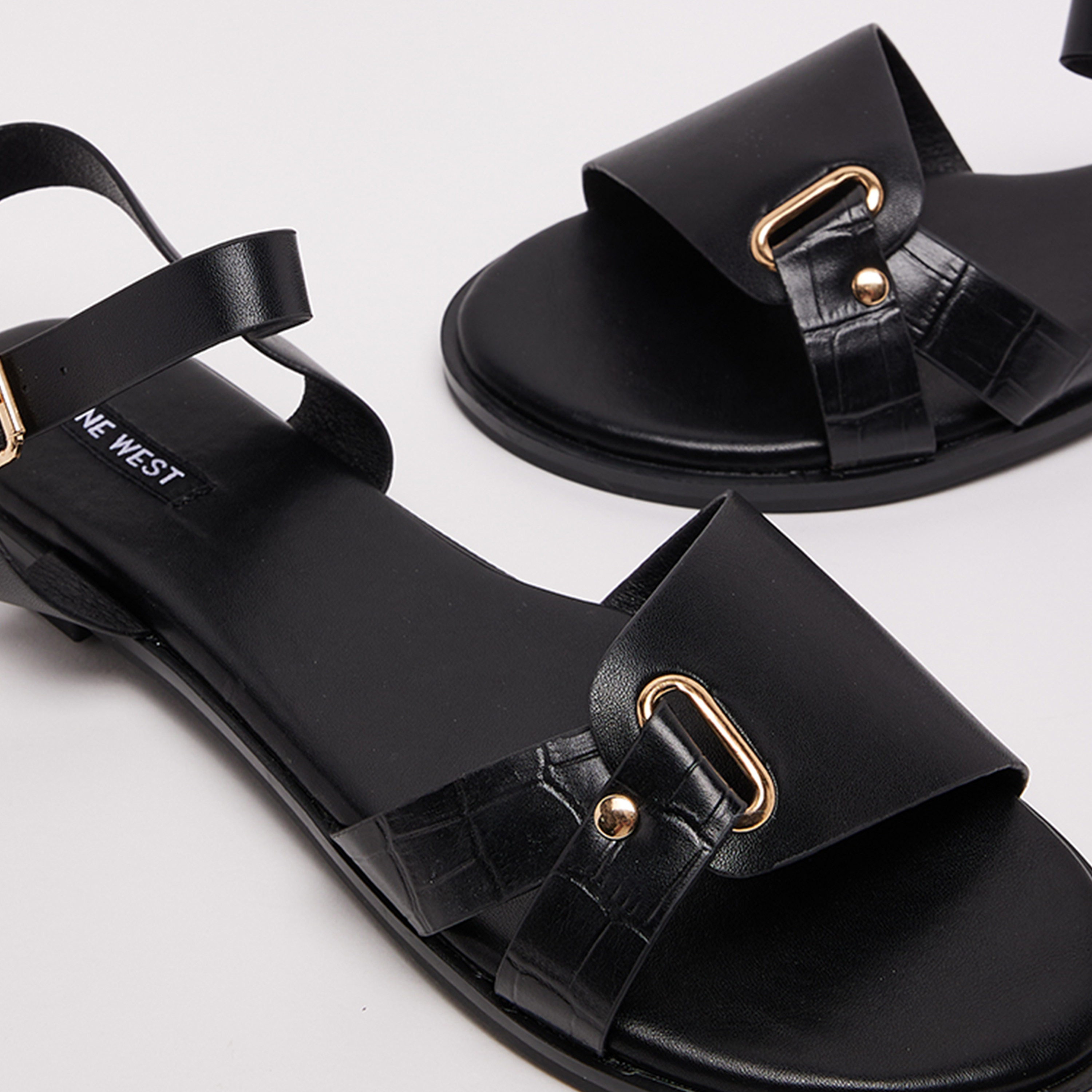 Nine West Women Buckle Strap Flat Sandals | D-ELLA2-women-shoes-sandals-flats-image-2