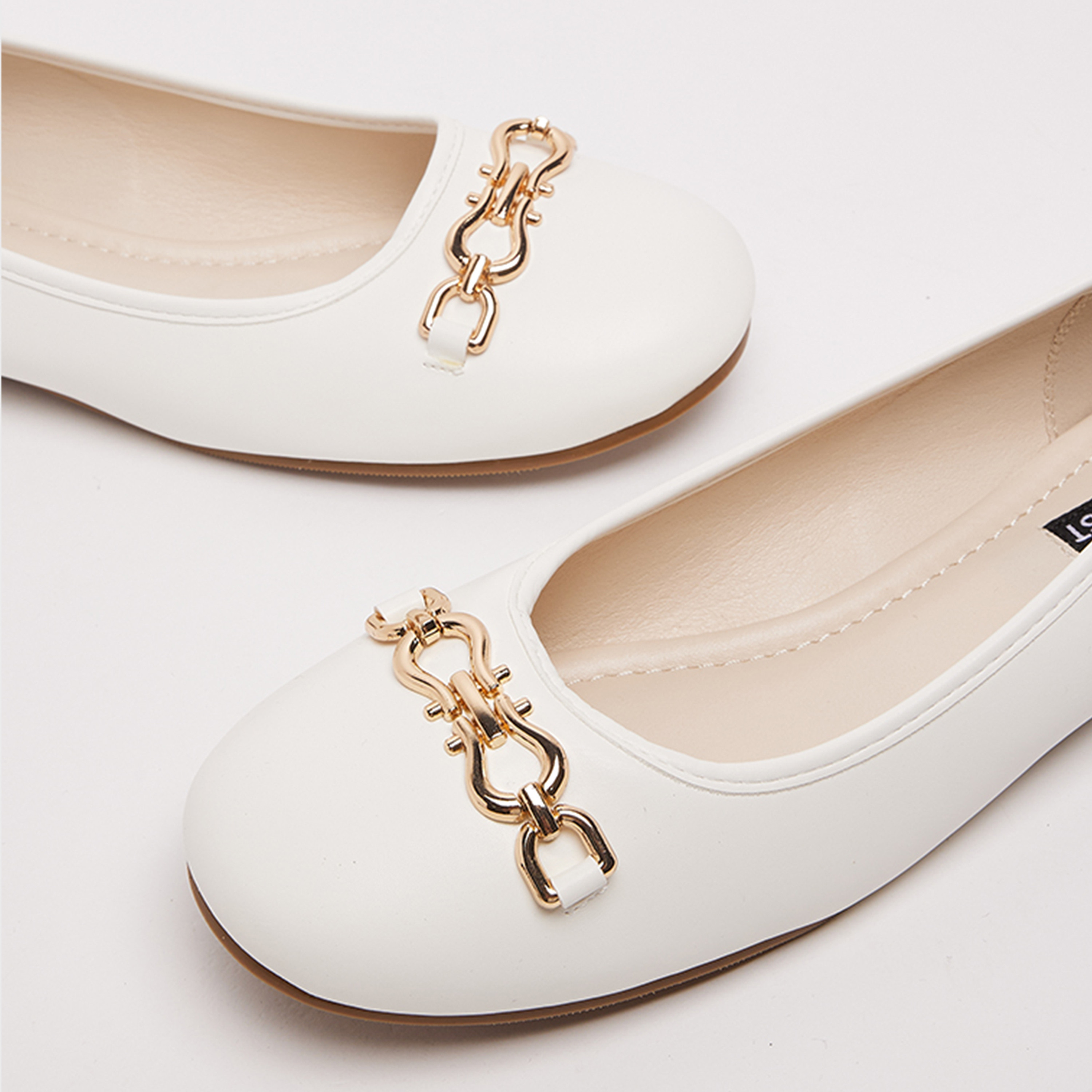 ناين ويست - حذاء باليرينا مسطح سهل الارتداء بمقدمة مستديرة للنساء | D-TRIM-women-shoes-flats-ballerinas-image-12