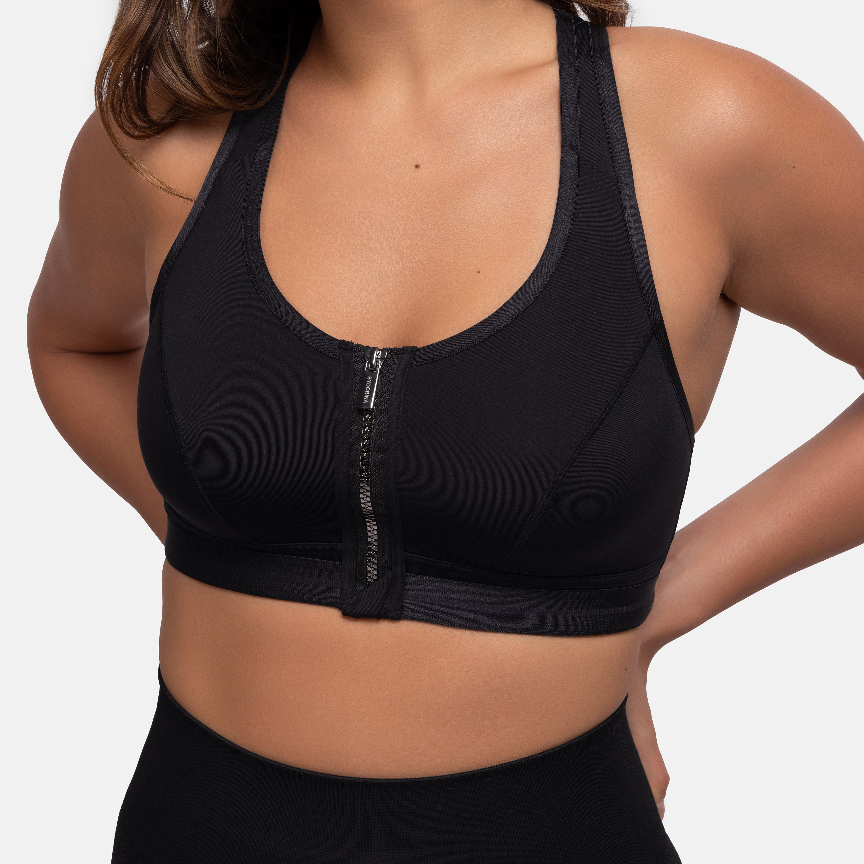 Dorina Black Plain Non Padded Wireless Sports Bra-women-clothing-sportswearandactivewear-sportsbras-image-1