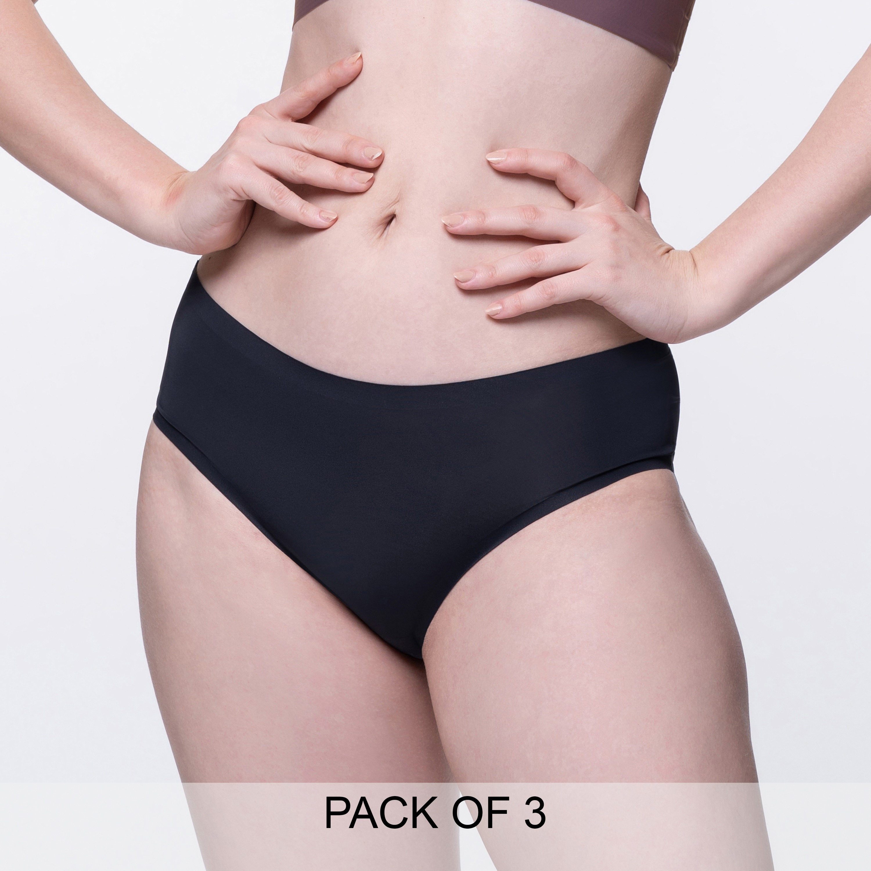 Dorina Pack of 3 Multicolour Plain Classic Hipster-women-clothing-lingerie-panties-image-1