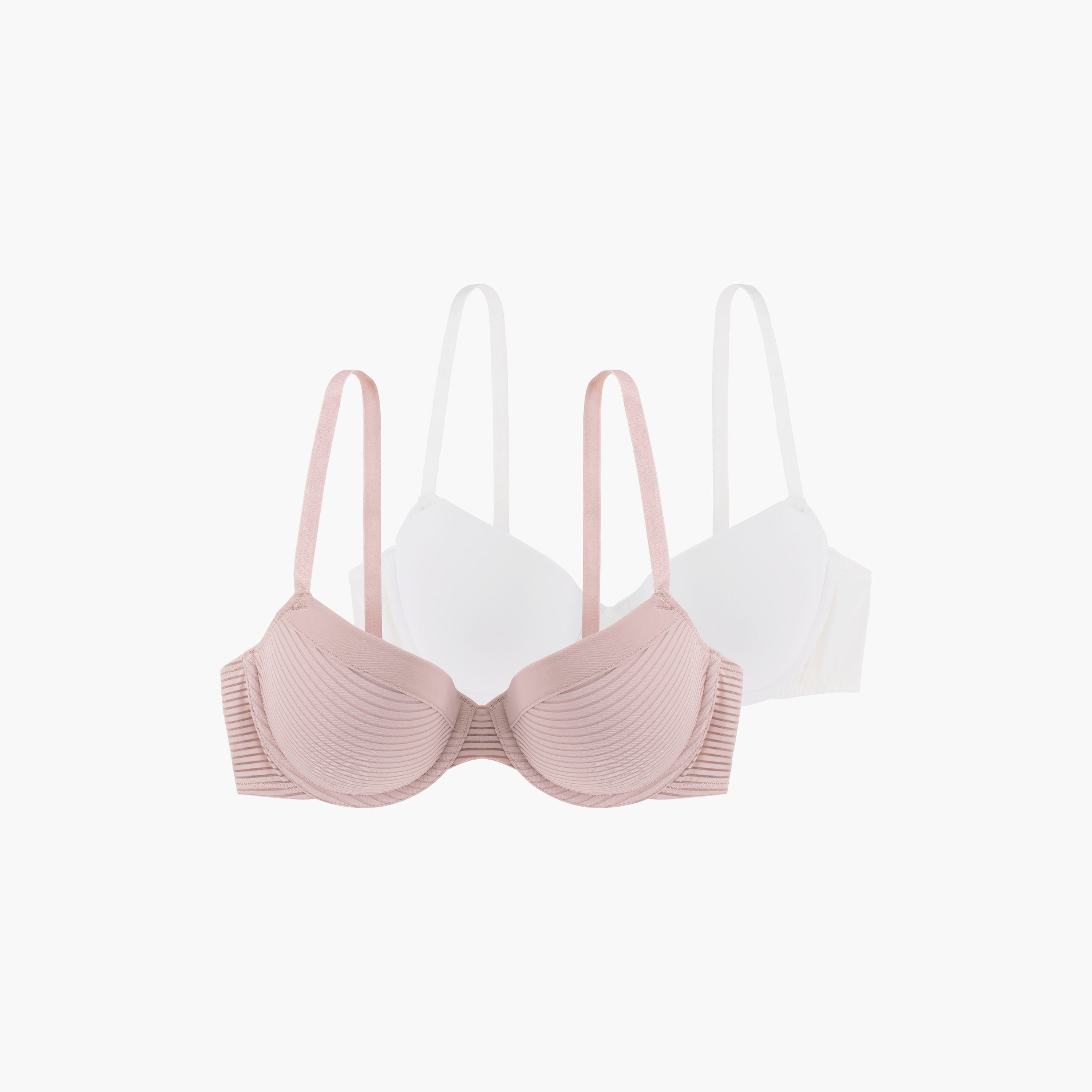 Dorina Pack of 2 Multicolour Plain Light Padded Wired Demi Bra-women-clothing-lingerie-bras-image-10