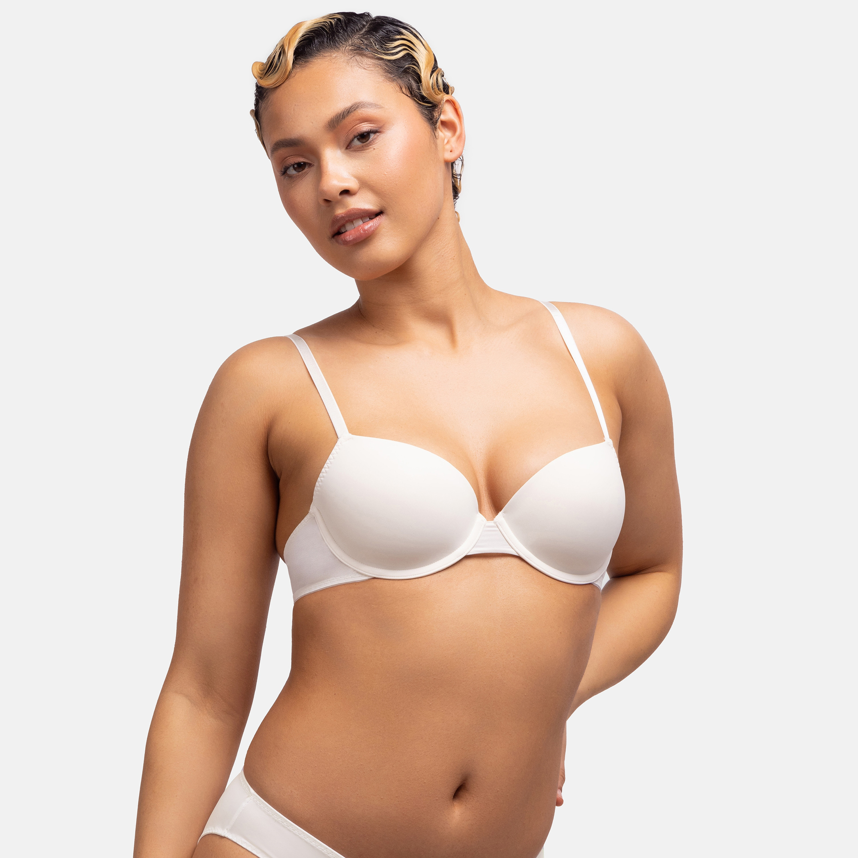 Dorina Pack of 2 Multicolour Plain Light Padded Wired Demi Bra-women-clothing-lingerie-bras-image-2