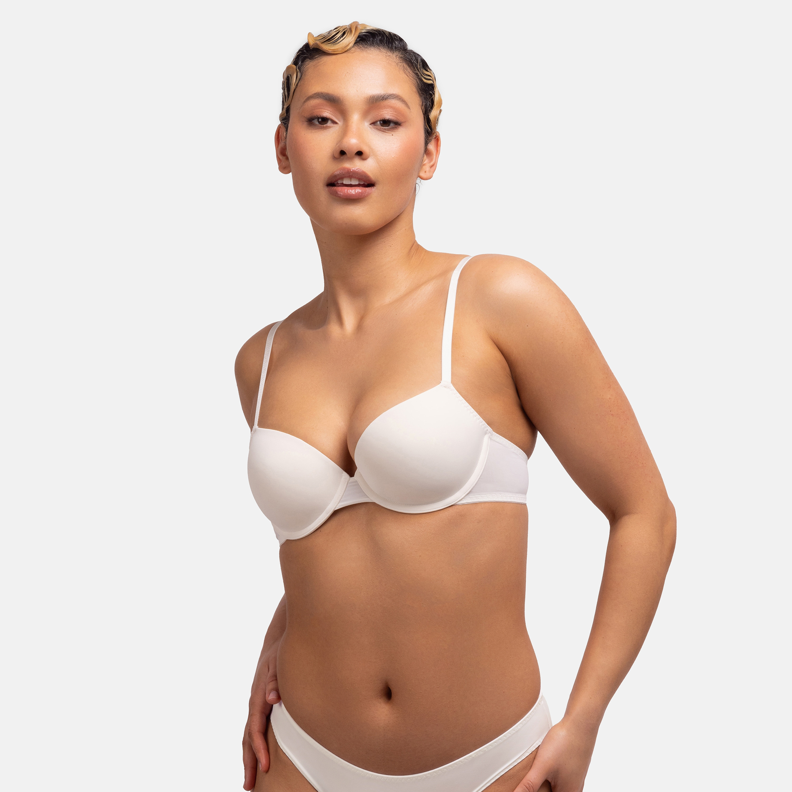 Dorina Pack of 2 Multicolour Plain Light Padded Wired Demi Bra-women-clothing-lingerie-bras-image-5