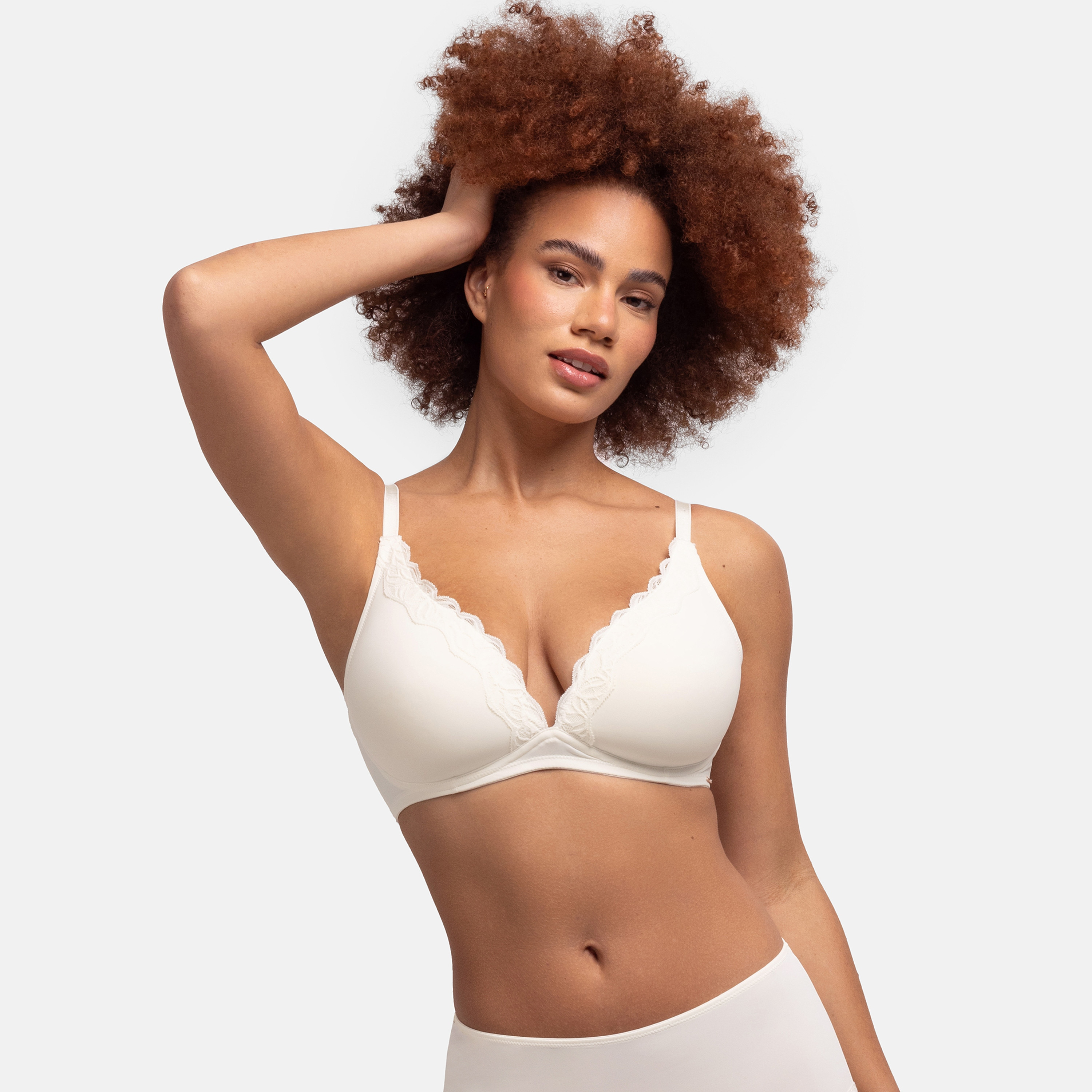 Dorina Ivory Plain Light Padded Wired Plunge Bra-women-clothing-lingerie-bras-image-1