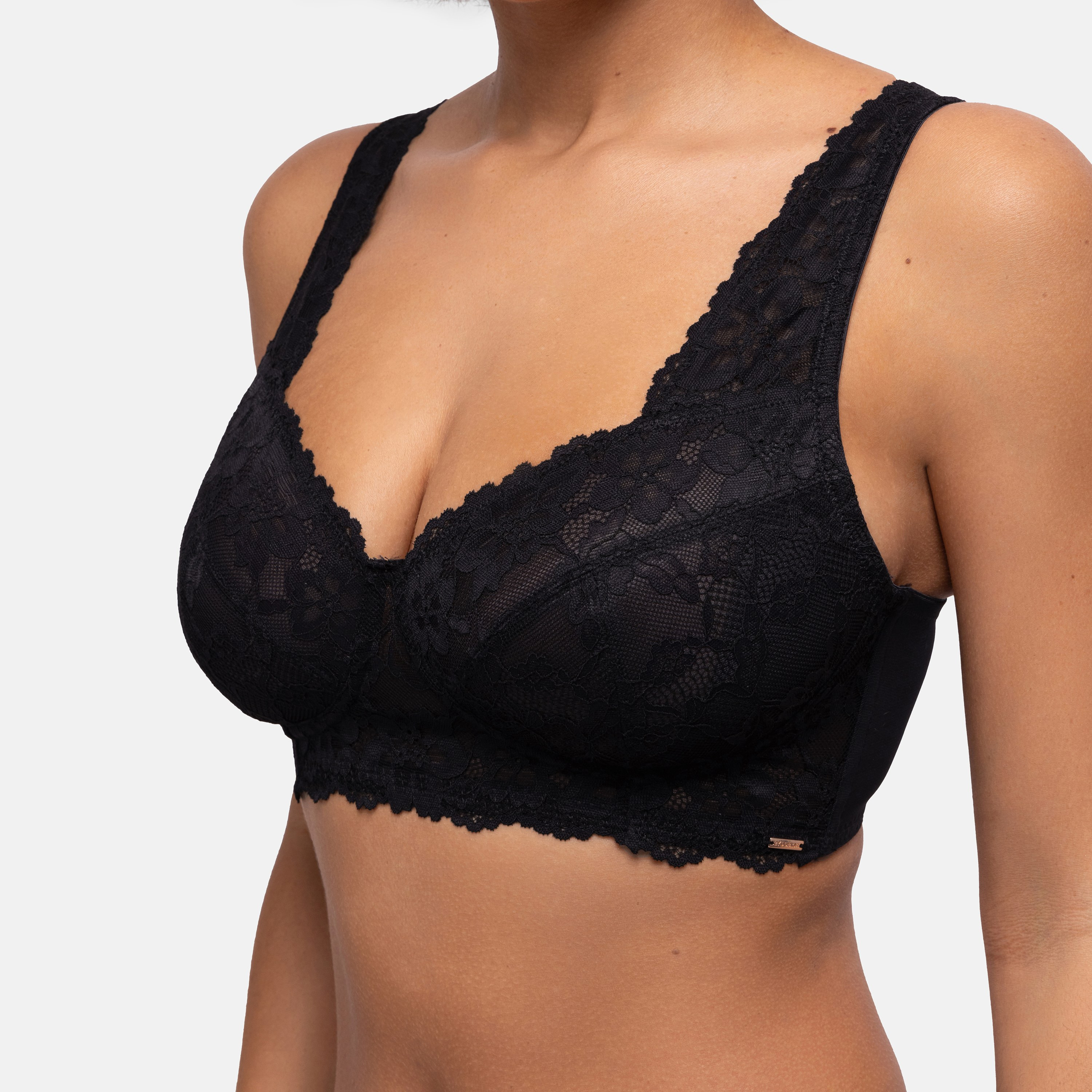 Dorina Black Lace Non Padded Non Wired Bralette-women-clothing-lingerie-bras-image-1