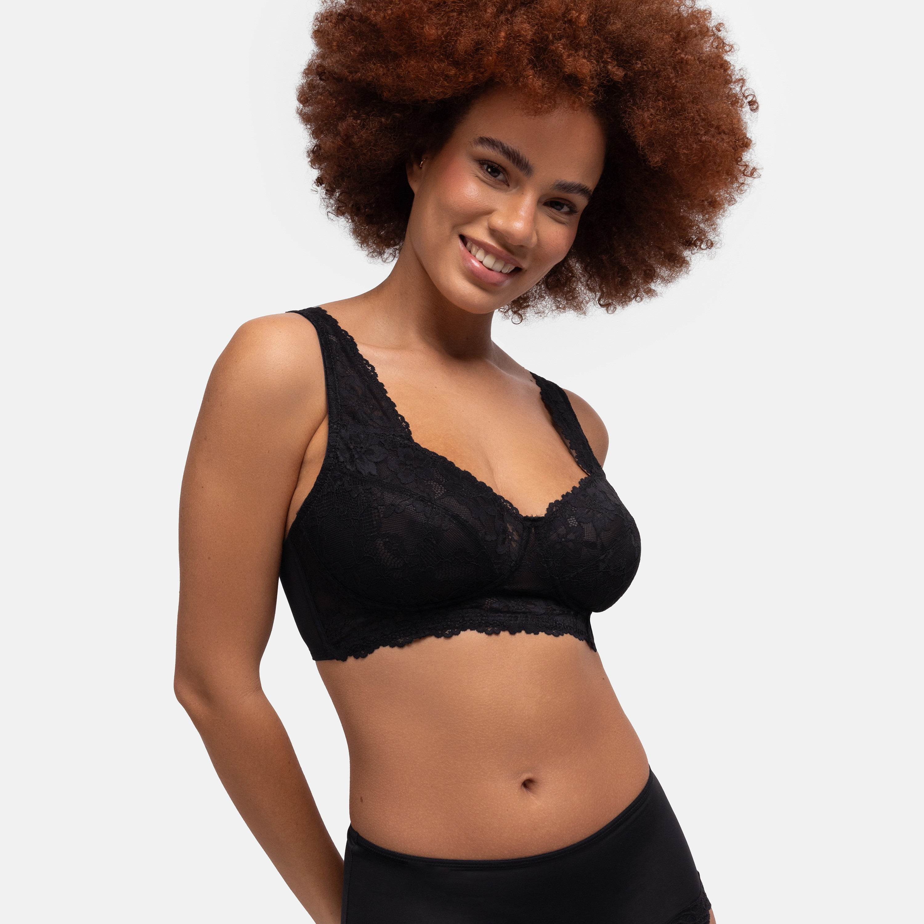 Dorina Black Lace Non Padded Non Wired Bralette-women-clothing-lingerie-bras-image-2