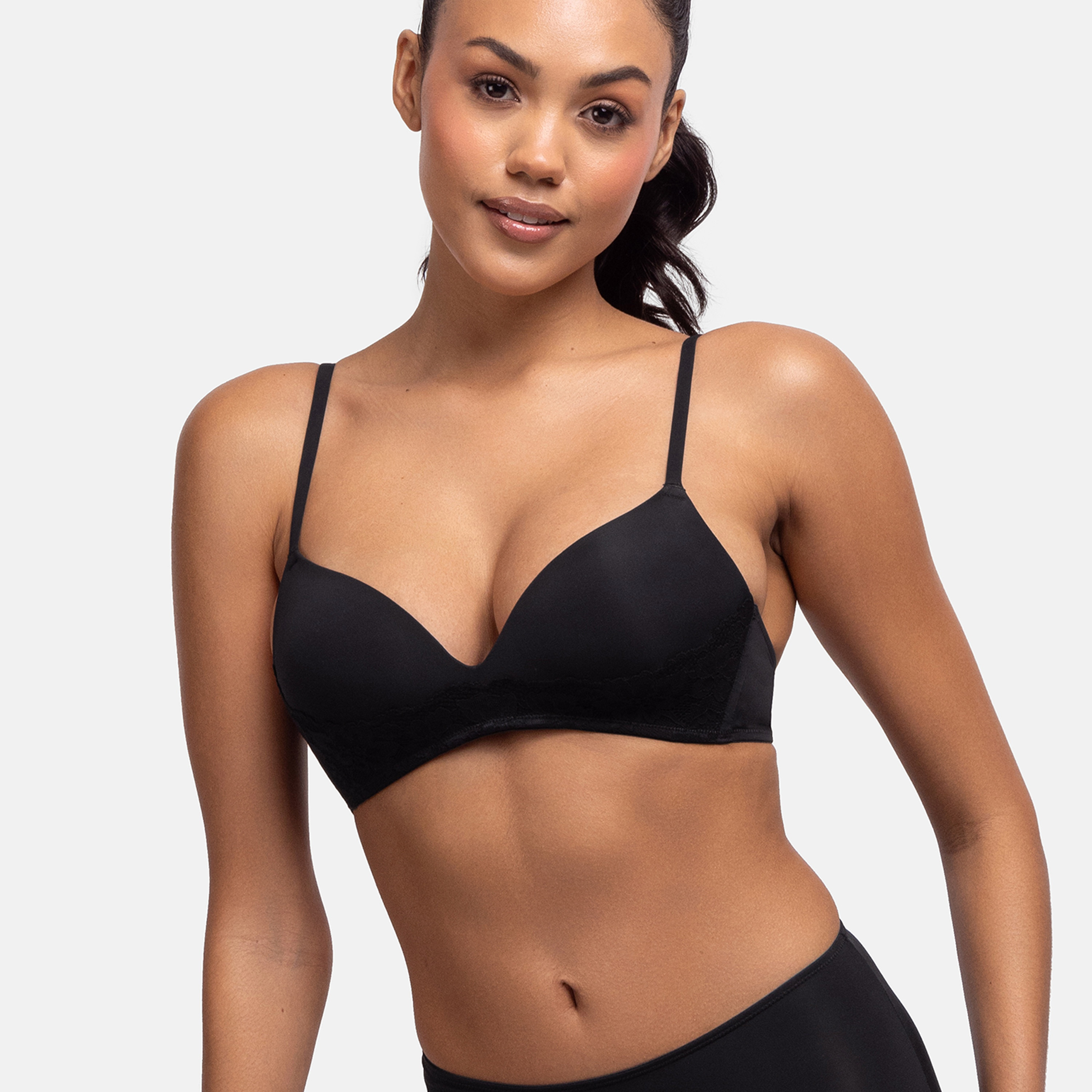 Dorina Pack of 2 Multicolour Lace Light Padded Non-Wired Plunge Bra-women-clothing-lingerie-bras-image-3