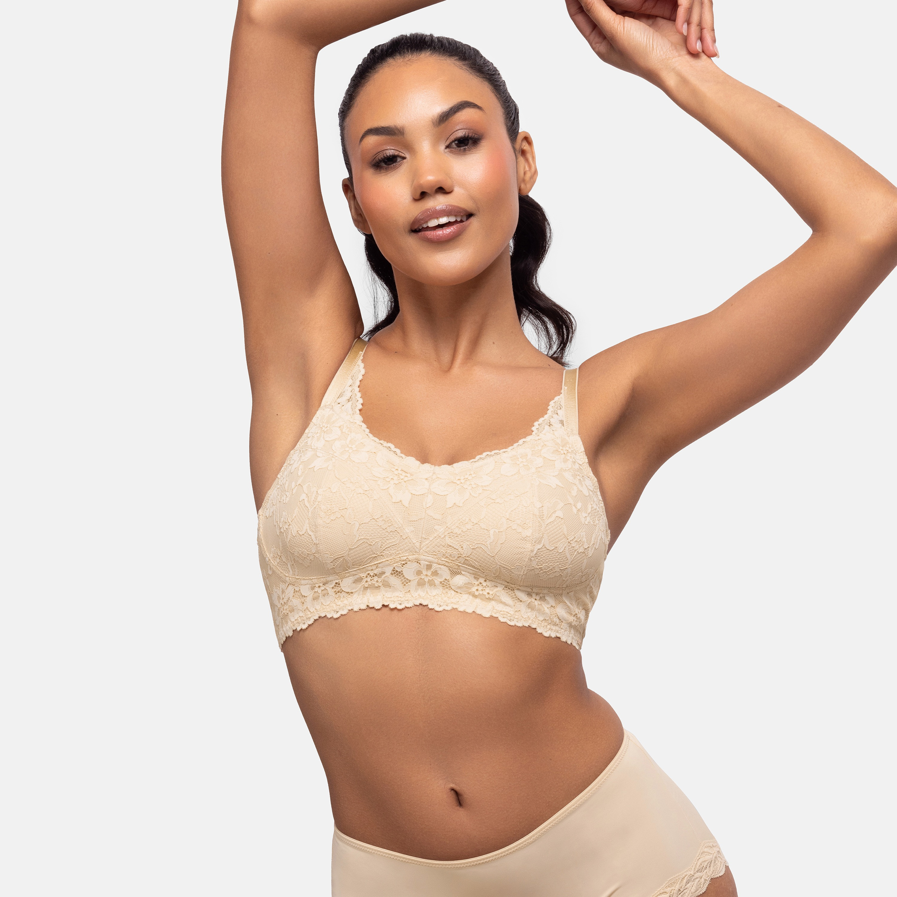 حمالة صدر باللون البني الفاتح من الدانتيل غير مبطنة وغير سلكية لما بعد العمليات الجراحية-women-clothing-lingerie-bras-image-1