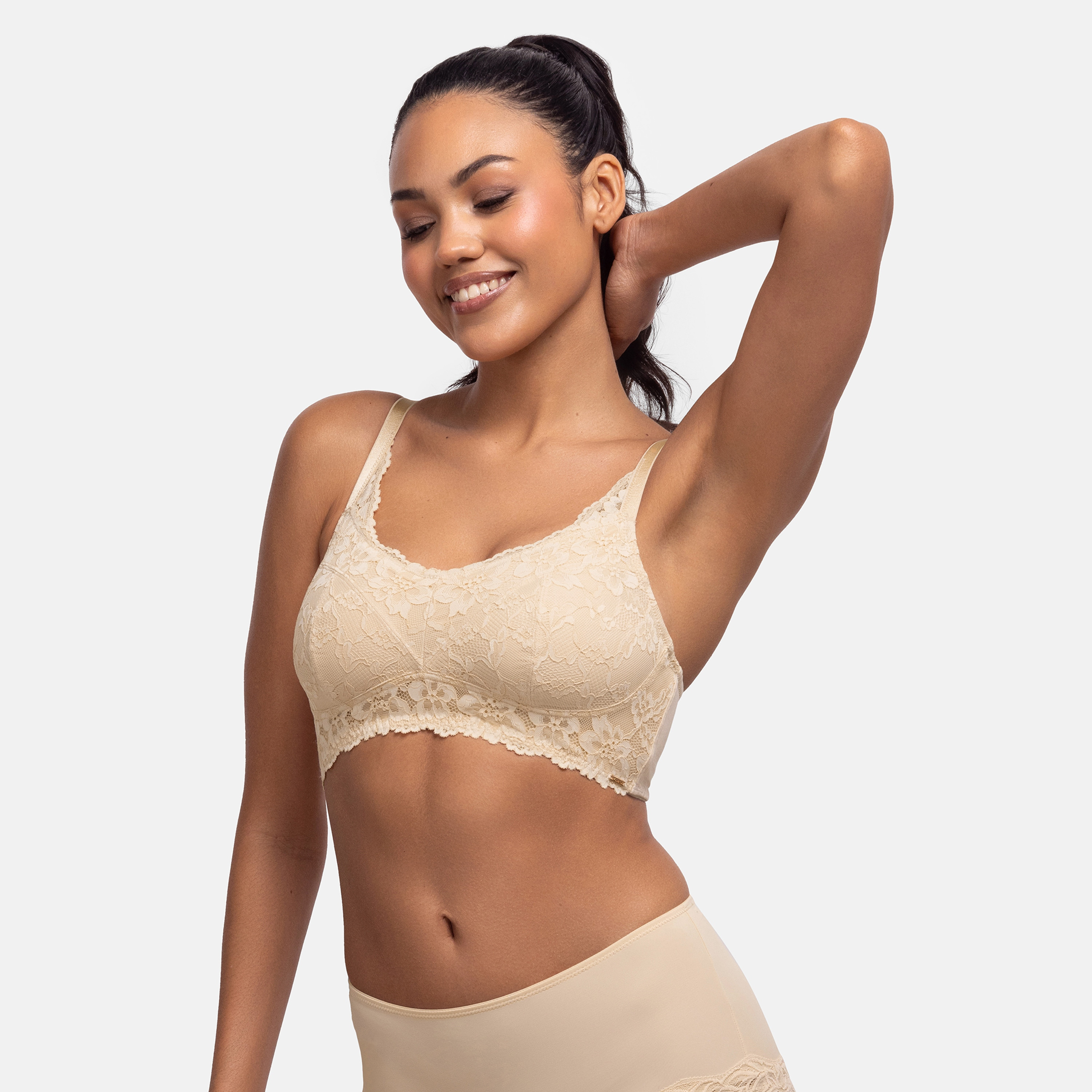 Dorina Beige Lace Non Padded Non Wired Post Surgery Bra-women-clothing-lingerie-bras-image-3