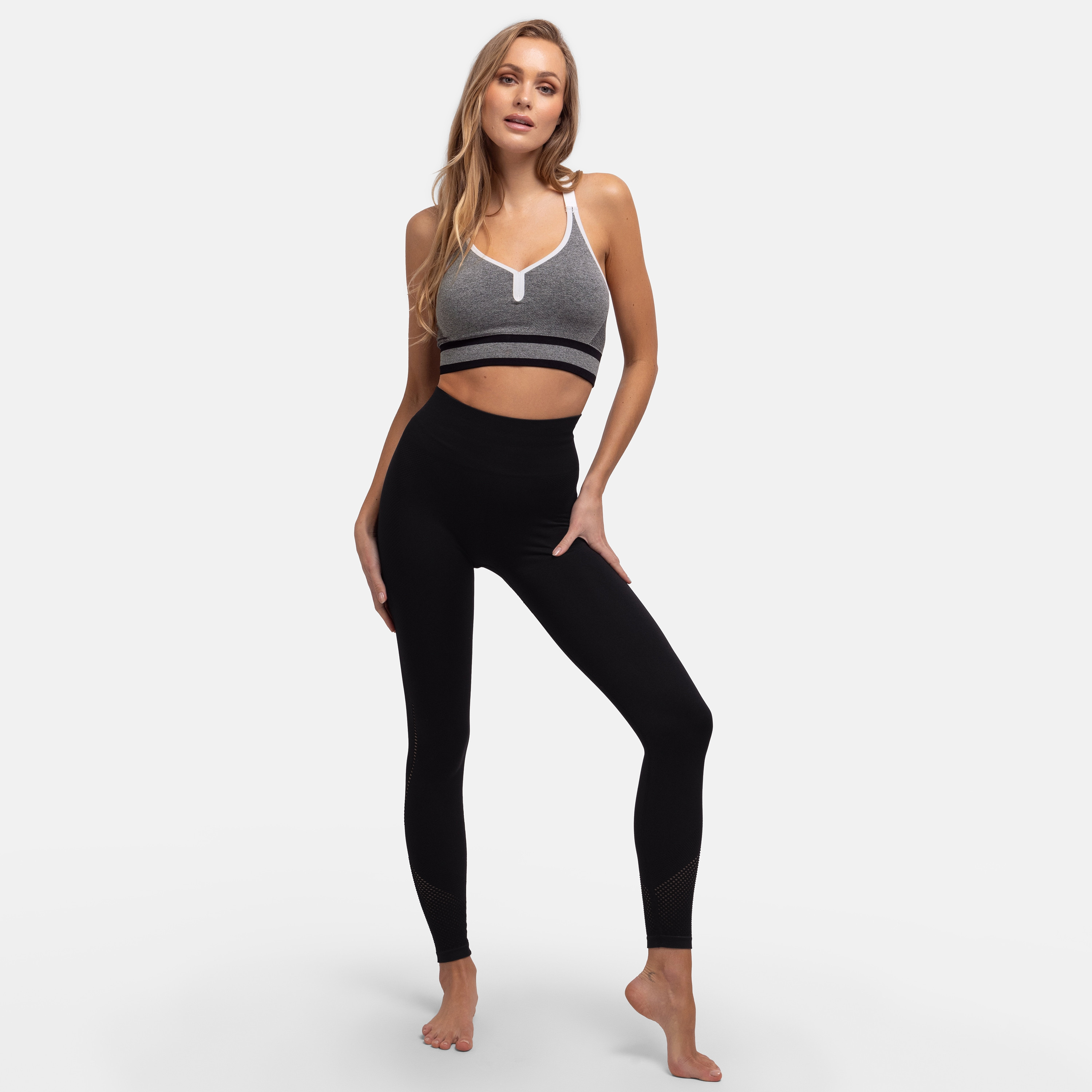 Dorina Grey Plain Light Padded Wireless Sports Bra-sports-women-clothing-sportsbras-image-3
