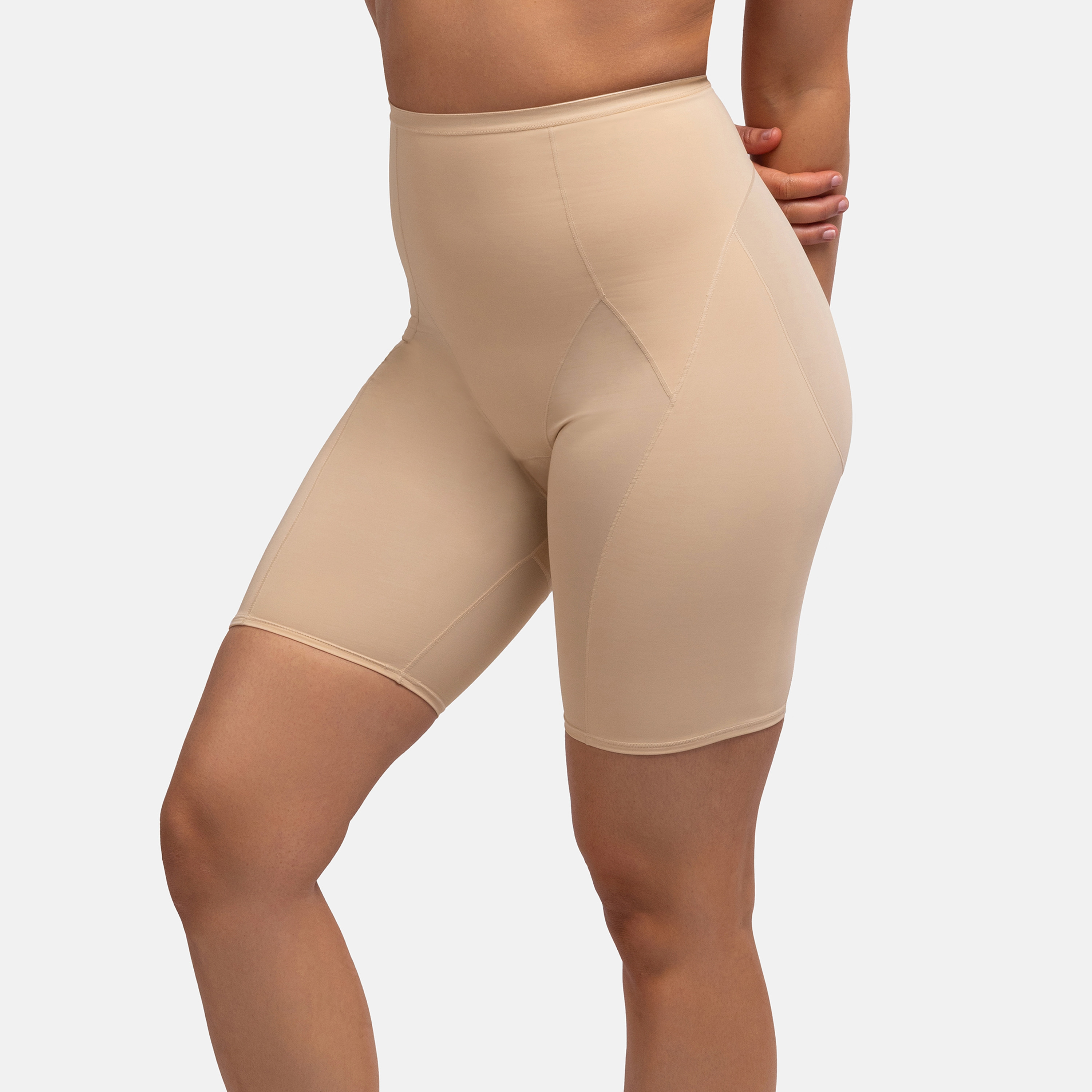 Dorina Beige Plain Shaping Shorts-women-clothing-lingerie-shapewear-image-1