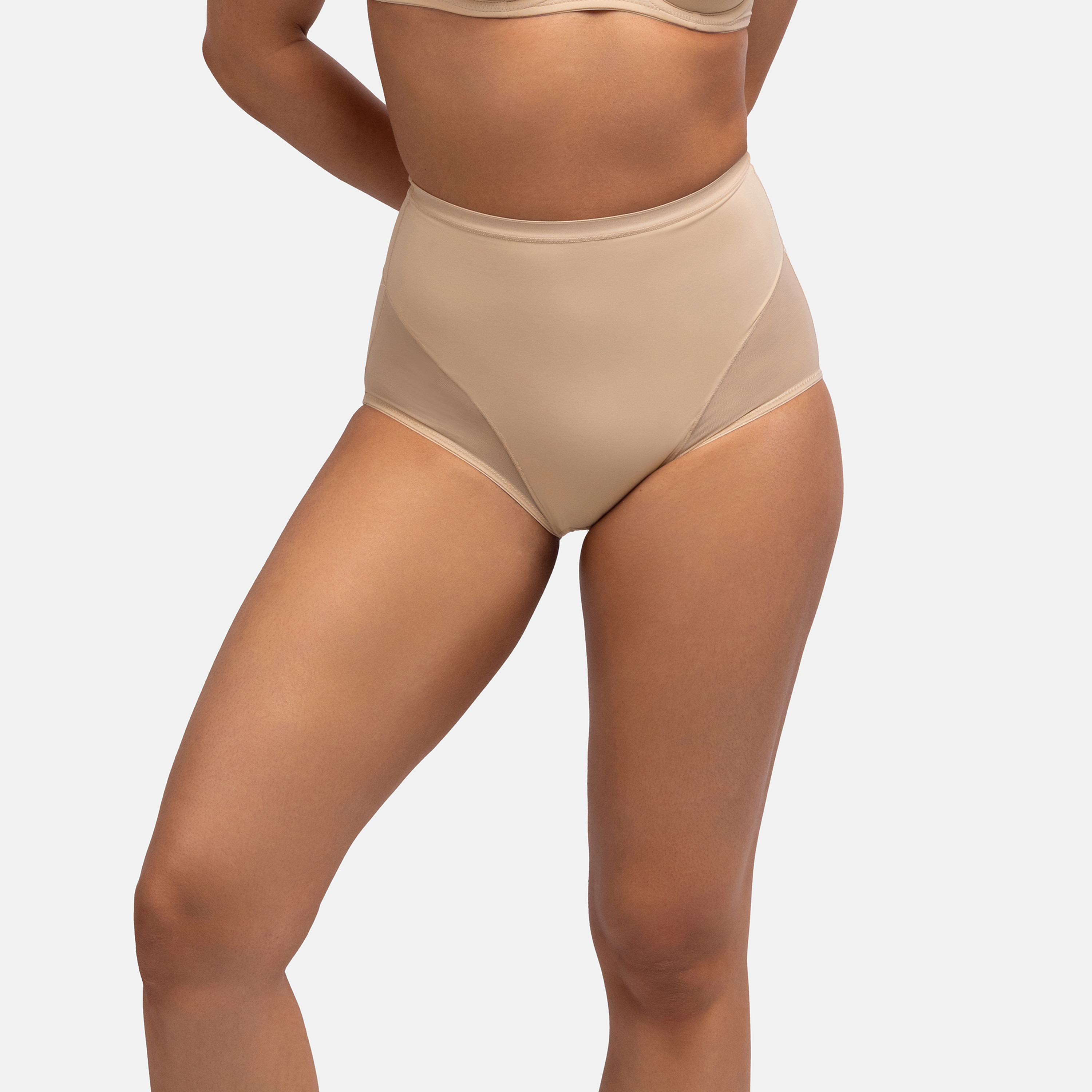 Dorina Beige Plain Shaping Brief-women-clothing-lingerie-shapewear-image-5