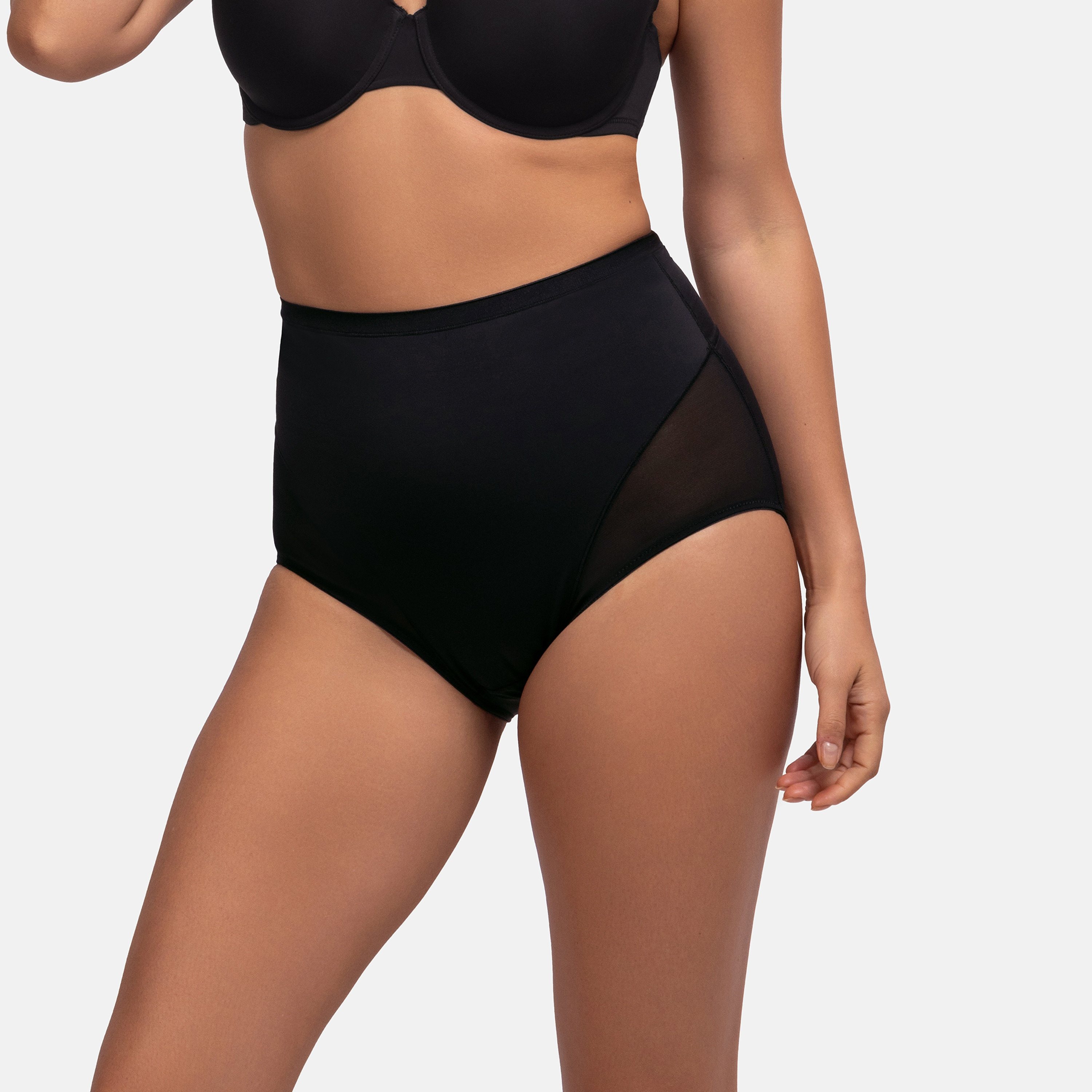 Dorina Black Plain Shaping Brief-women-clothing-lingerie-shapewear-image-1