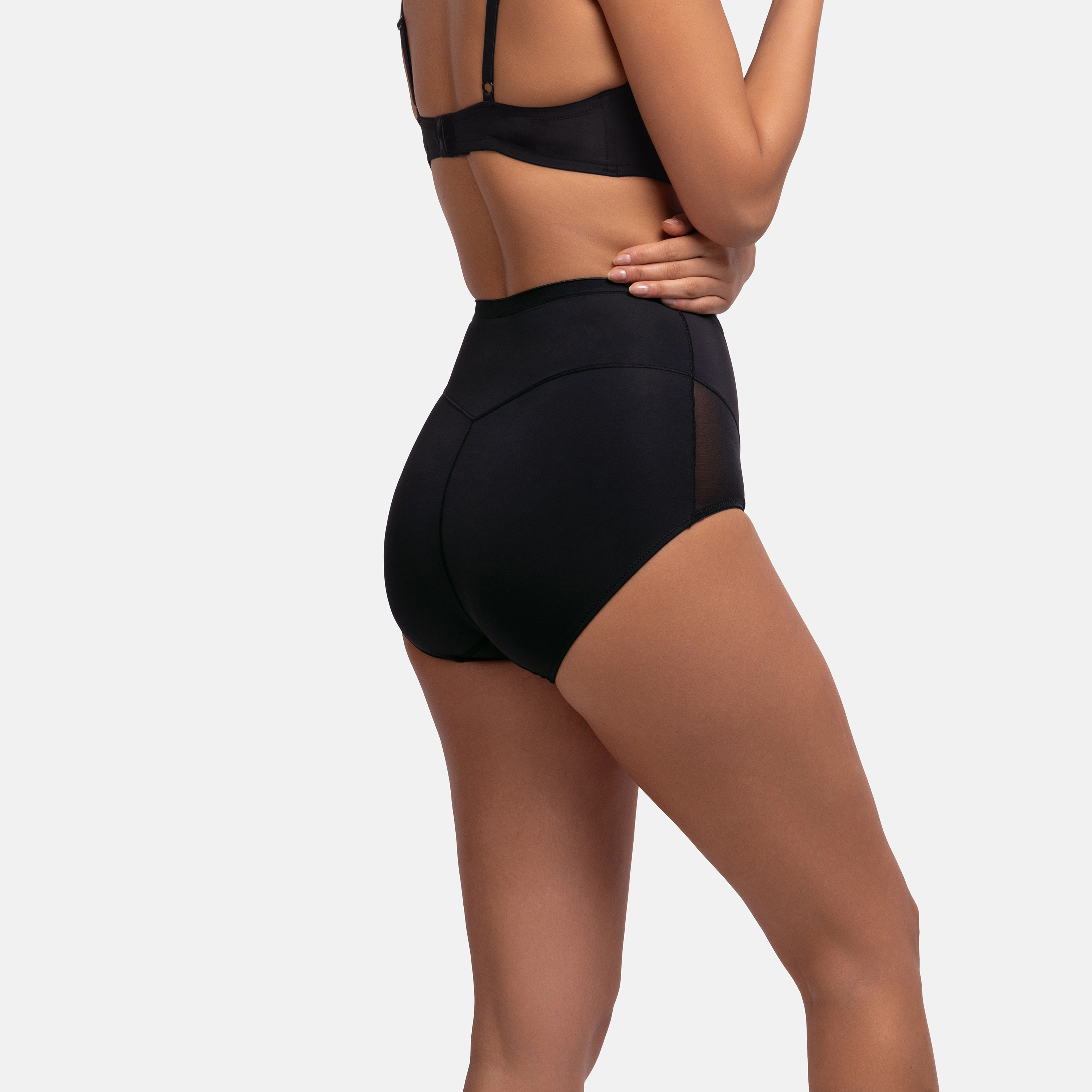 Dorina Black Plain Shaping Brief-women-clothing-lingerie-shapewear-image-4