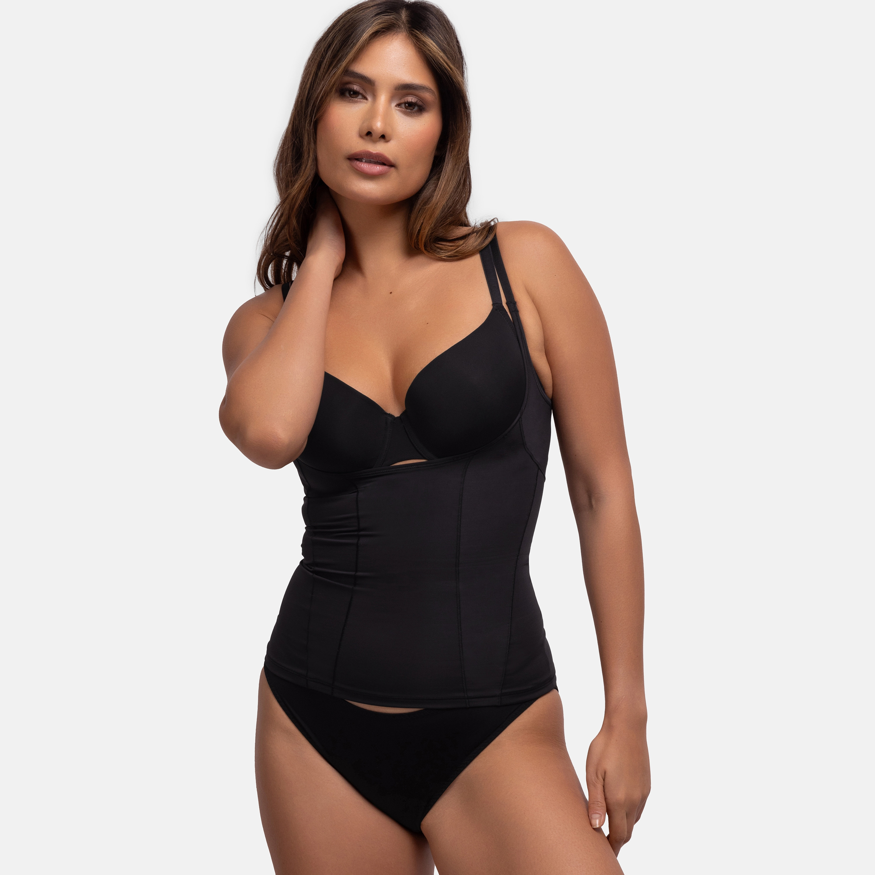 مشدد لتشكيل الجسم سادة بلون أسود من دورينا-women-clothing-lingerie-shapewear-image-5