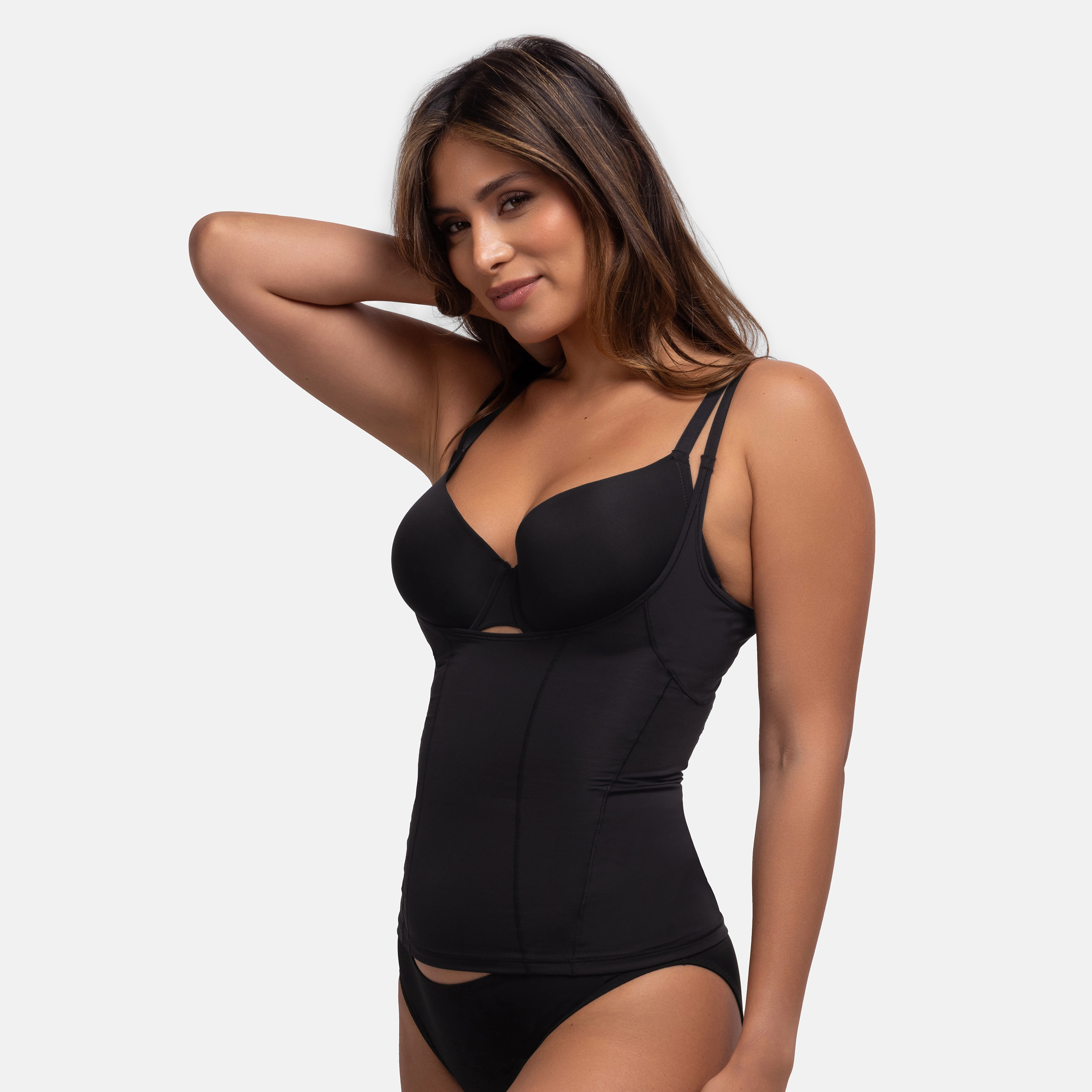 Dorina Black Plain Shaping Torsette-women-clothing-lingerie-shapewear-image-2