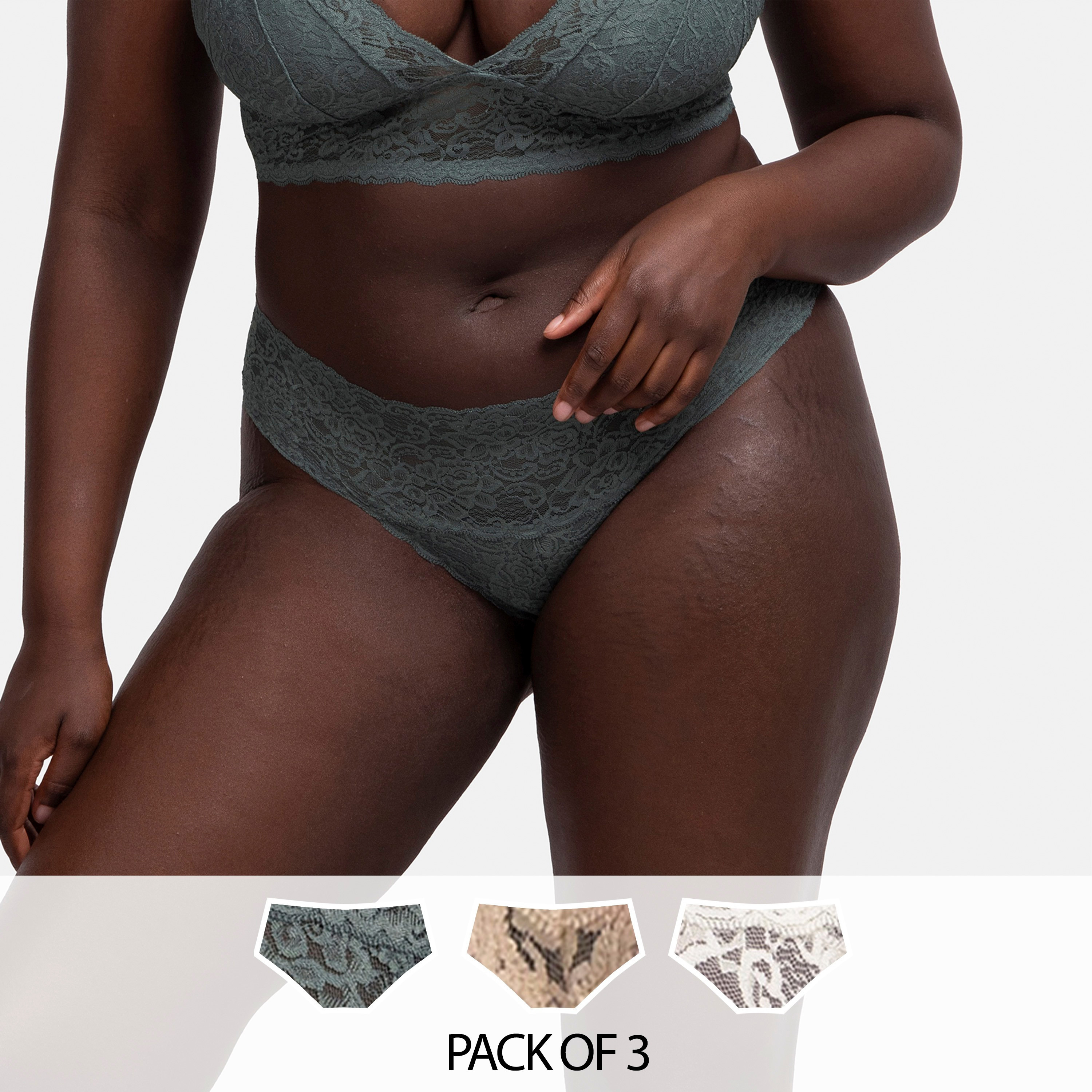 Dorina Pack of 3 Multicolour Lace Brief-women-clothing-lingerie-panties-image-1