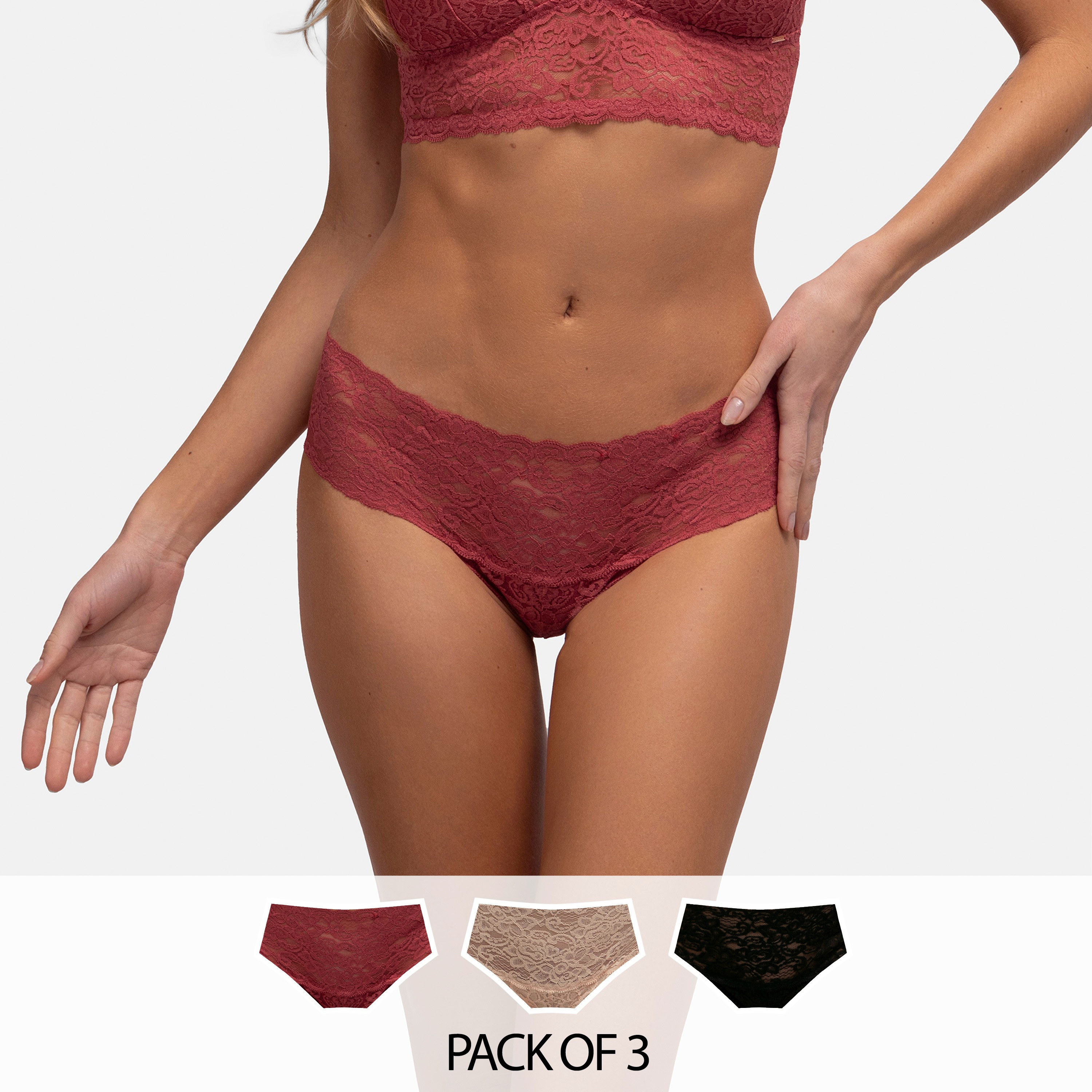 مجموعة من 3 سراويل داخلية صغيرة برباط بألوان متعددة من دورينا-women-clothing-lingerie-panties-image-1