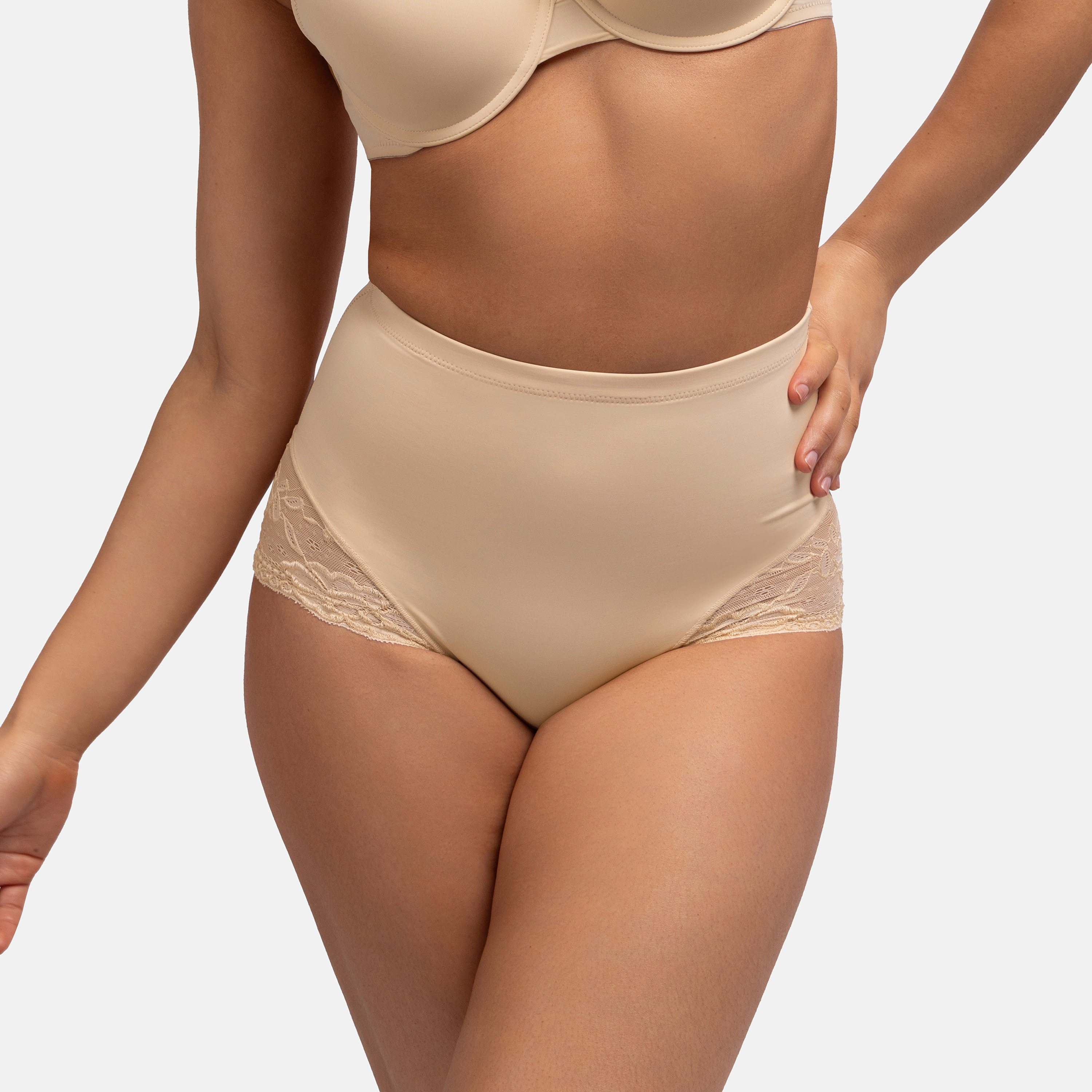 Dorina Beige Plain Shaping Brief-women-clothing-lingerie-shapewear-image-1