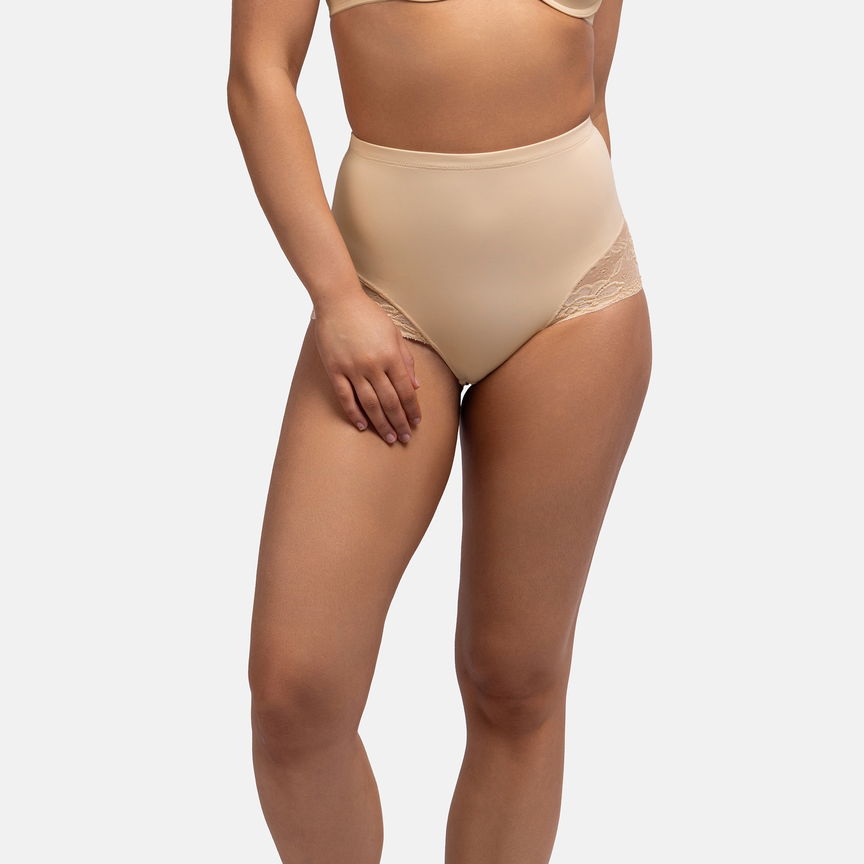 سروال داخلي بريف لشد البطن سادة بلون بني فاتح من دورينا-women-clothing-lingerie-shapewear-image-3