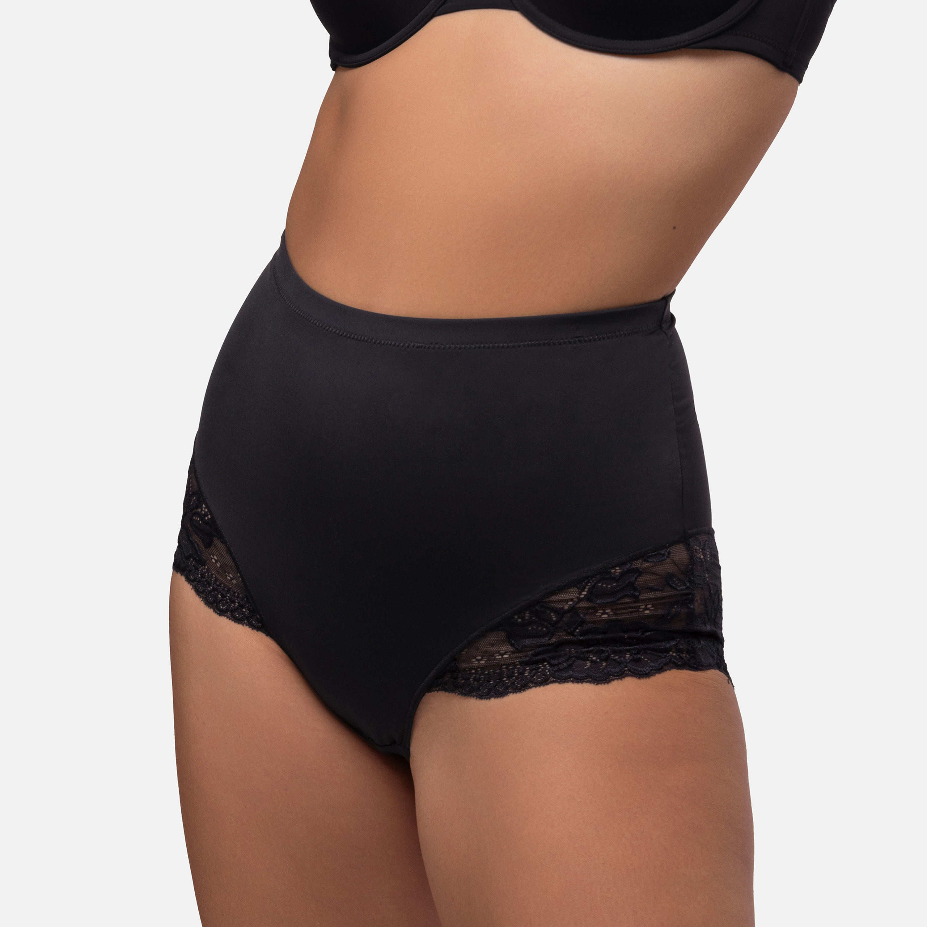 Dorina Black Plain Shaping Brief-women-clothing-lingerie-shapewear-image-1