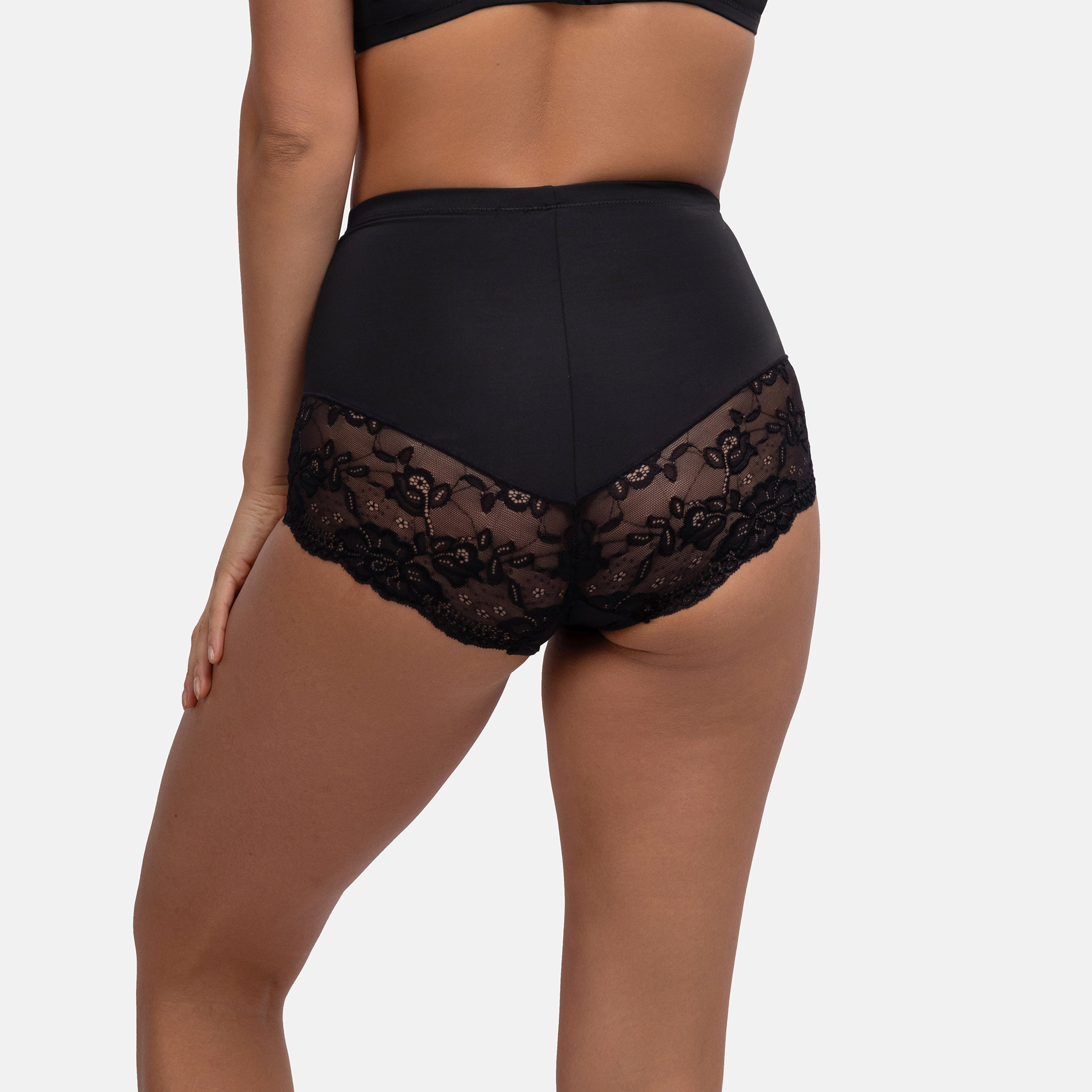 سروال داخلي بريف لشد البطن سادة بلون أسود من دورينا-women-clothing-lingerie-shapewear-image-2