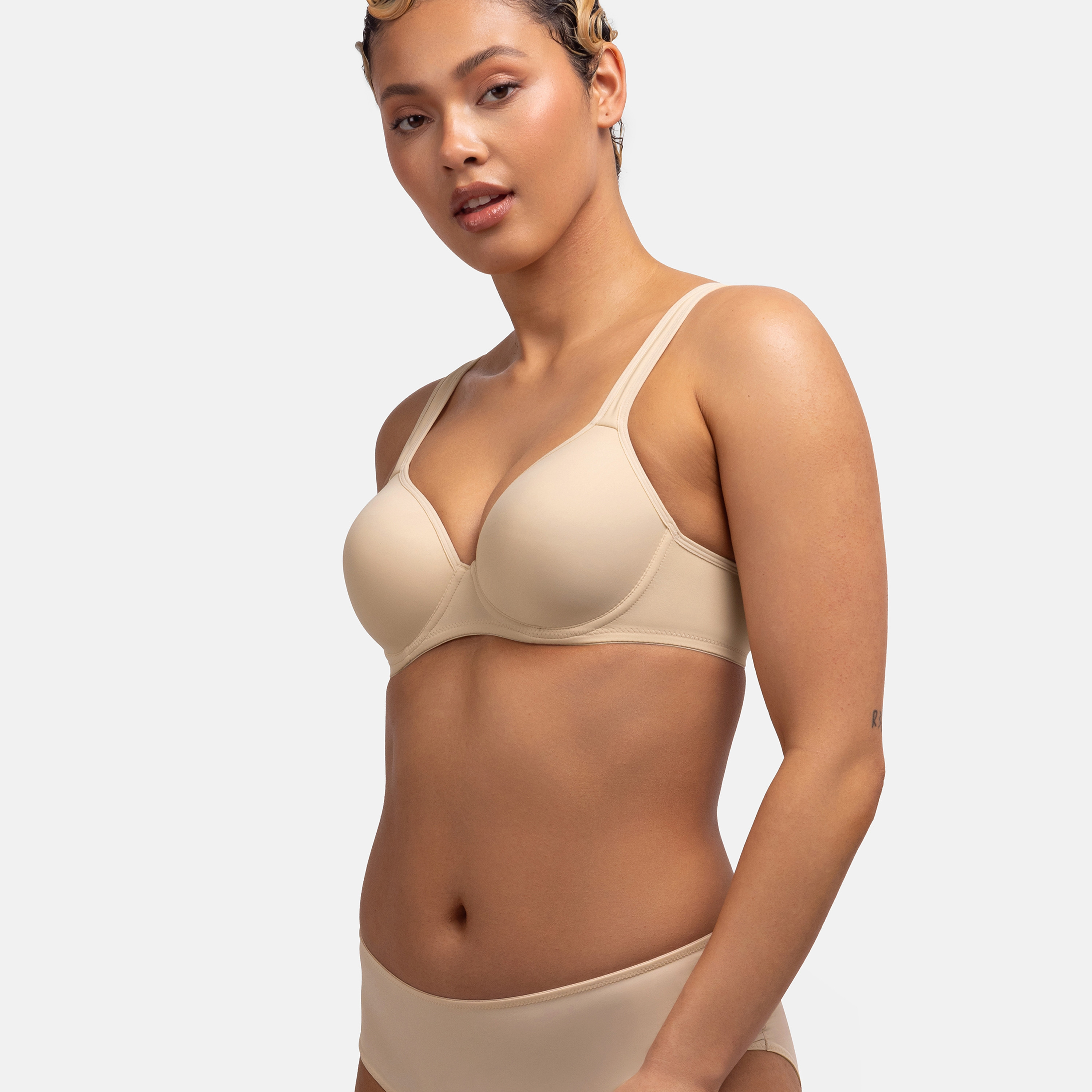Dorina Nude Medium Support Wired Demi Lightly Padded Women's Bra-women-clothing-lingerie-bras-image-3