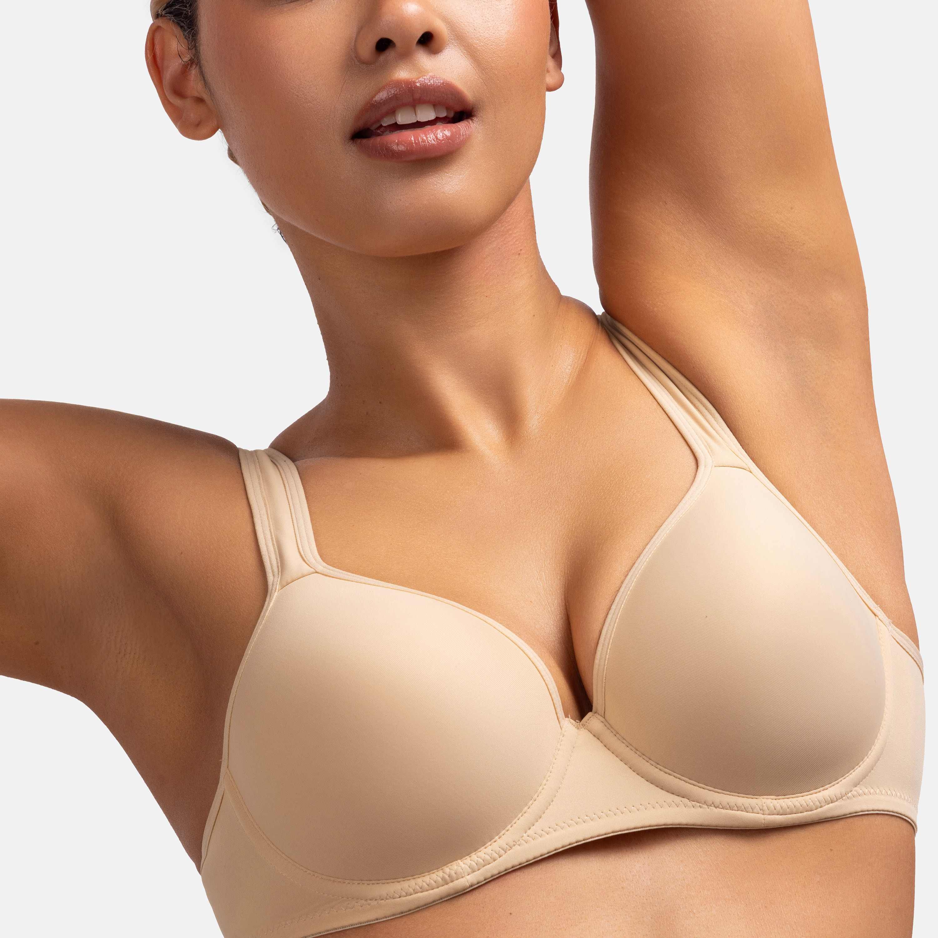 Dorina Nude Medium Support Wired Demi Lightly Padded Women's Bra-women-clothing-lingerie-bras-image-5
