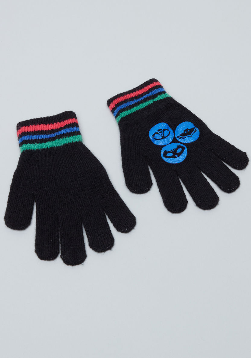 PJ Masks Printed Beanie Cap with Gloves-Caps-image-2