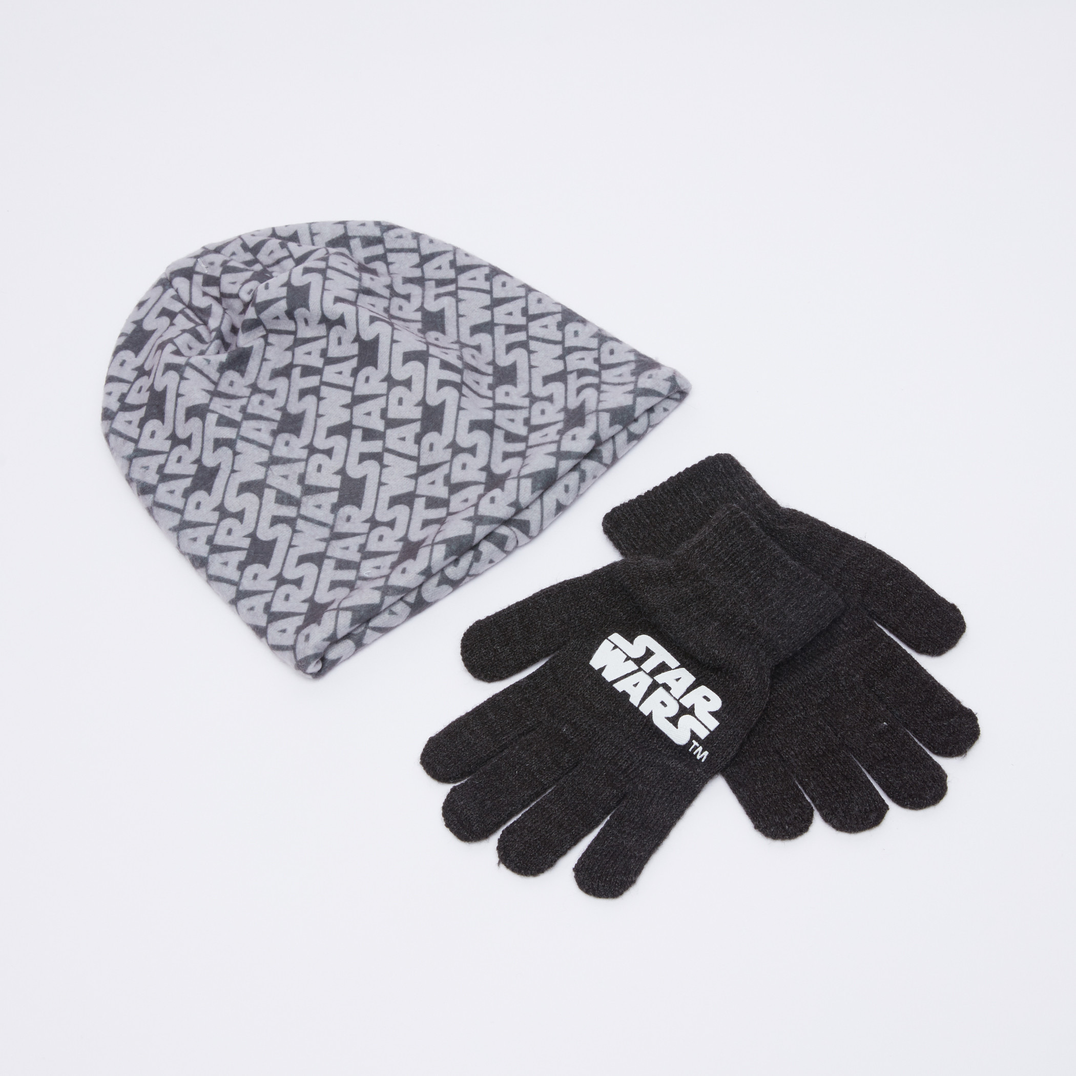 Star Wars Printed Beanie Cap with Gloves-boys-accessories-caps-image-1