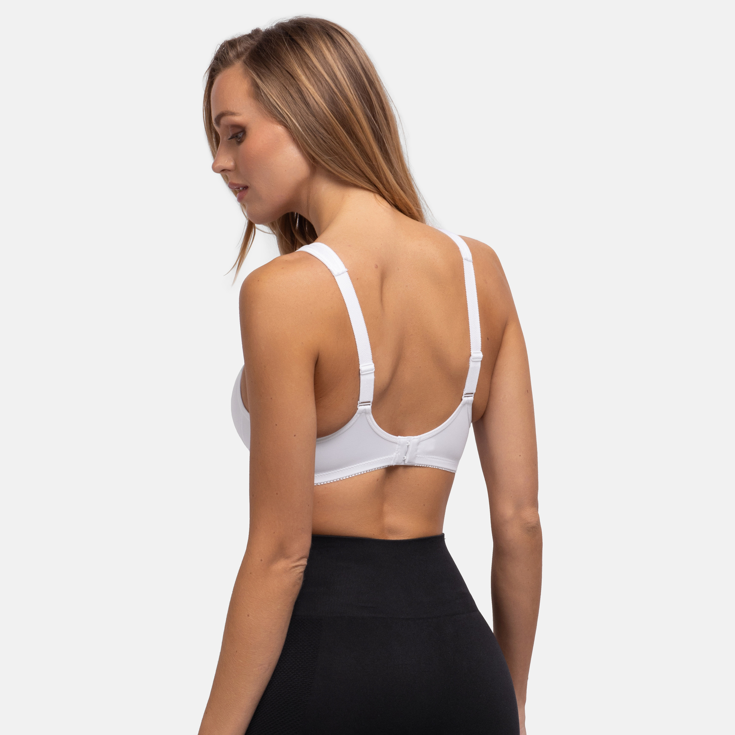 Dorina White Plain Non Padded Wireless Sports Bra-sports-women-clothing-sportsbras-image-5