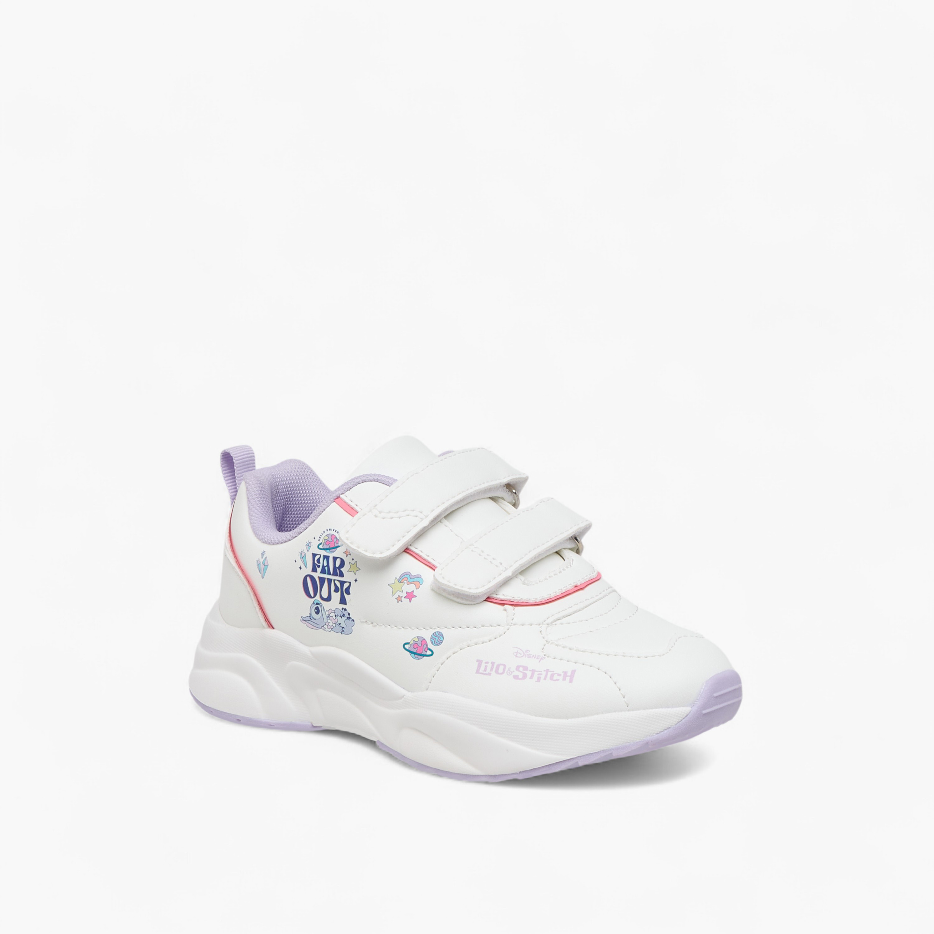 Disney Stitch Print Sneakers with Hook and Loop Closure-girls-shoes-sneakers-image-2