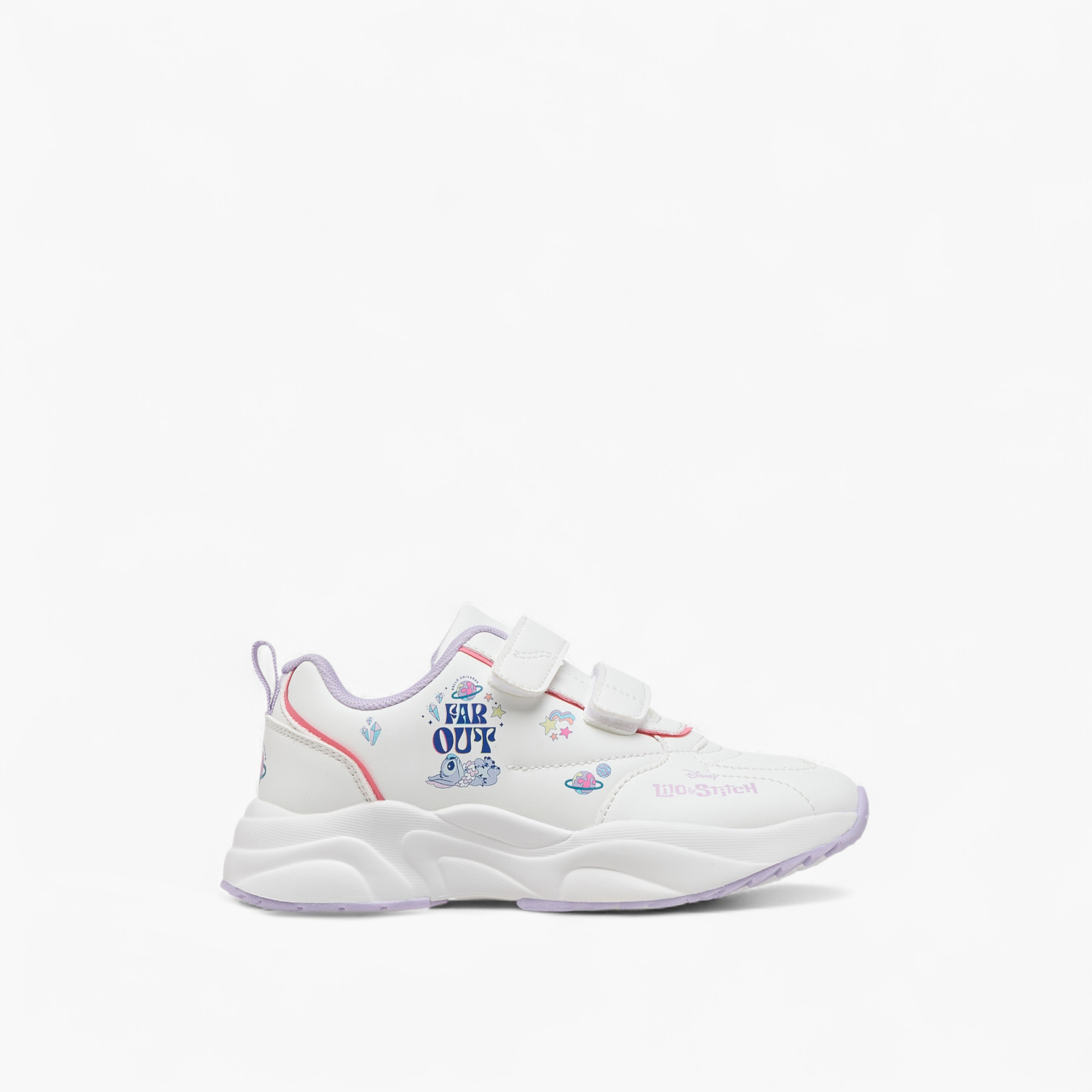 Disney Stitch Print Sneakers with Hook and Loop Closure-girls-shoes-sneakers-image-3