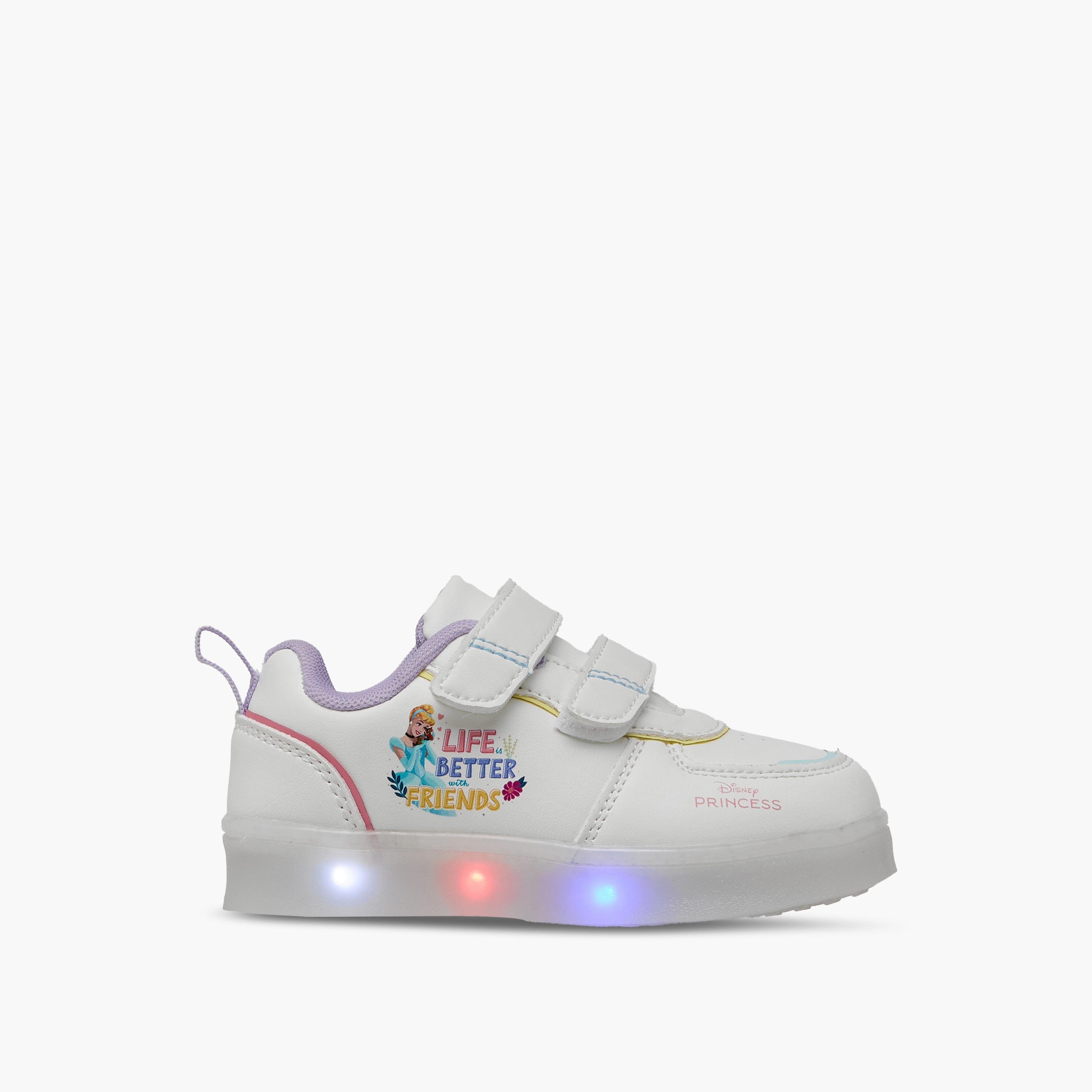 Disney Princess Print Light-Up Sneakers with Hook and Loop Closure-girls-shoes-sneakers-image-6