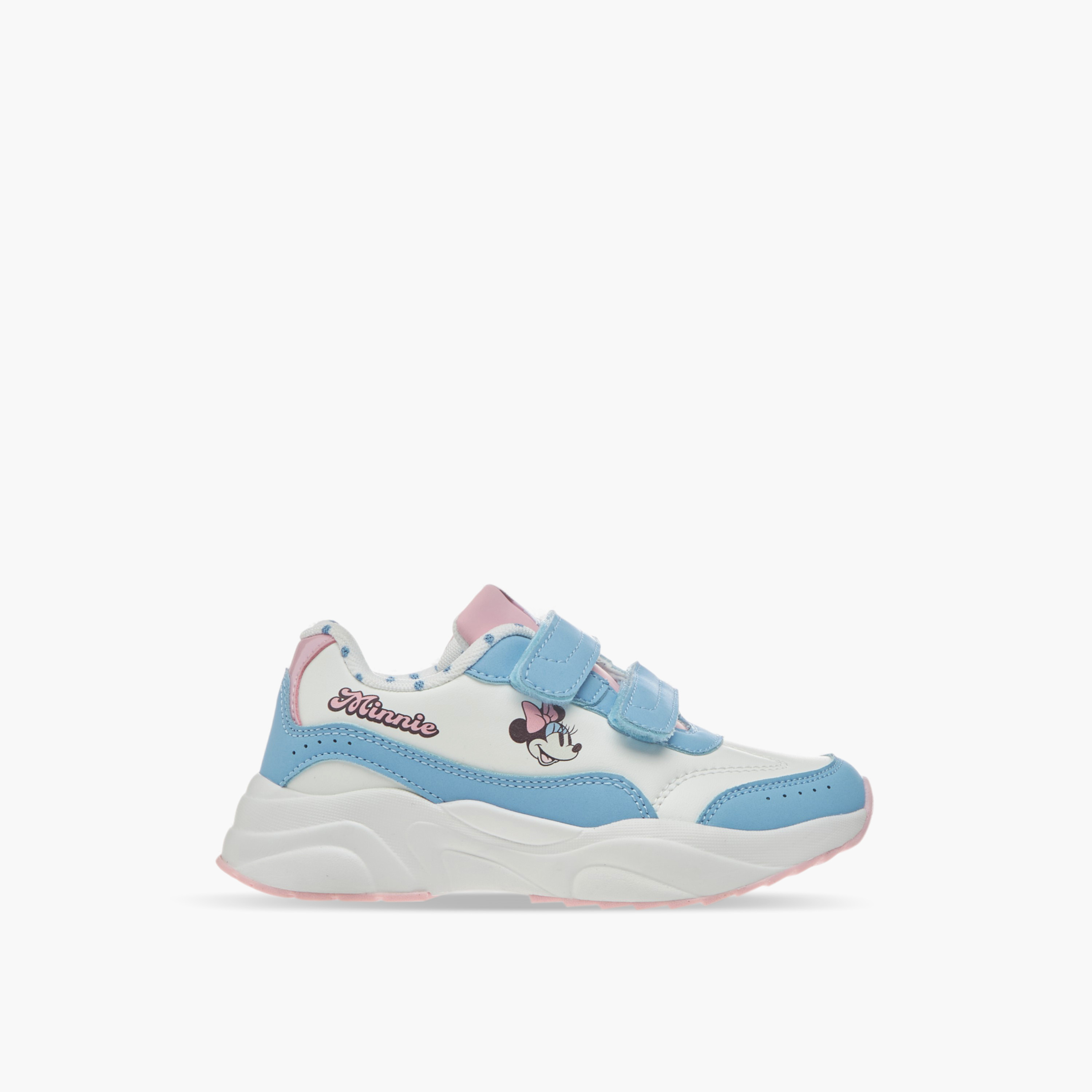 Disney Minnie Mouse Print Sneakers with Hook and Loop Closure-girls-shoes-sneakers-image-3